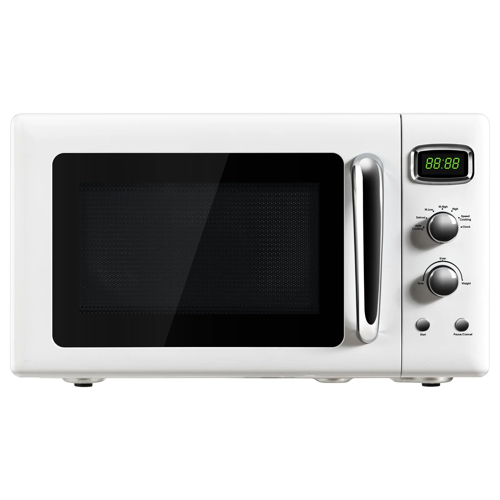 0.9 Cu.ft Retro Countertop Compact Microwave Oven, White - Image 8