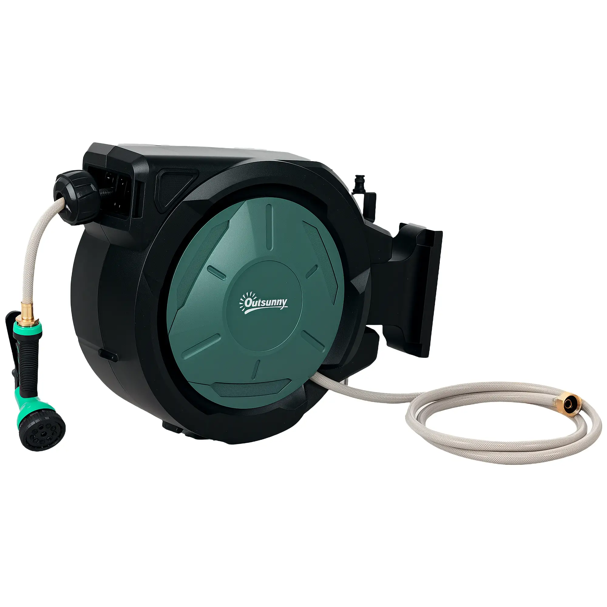 1/2 in x 100ft Wall Mounted Garden Hose Reel, Auto Rewind, Black - Image 11