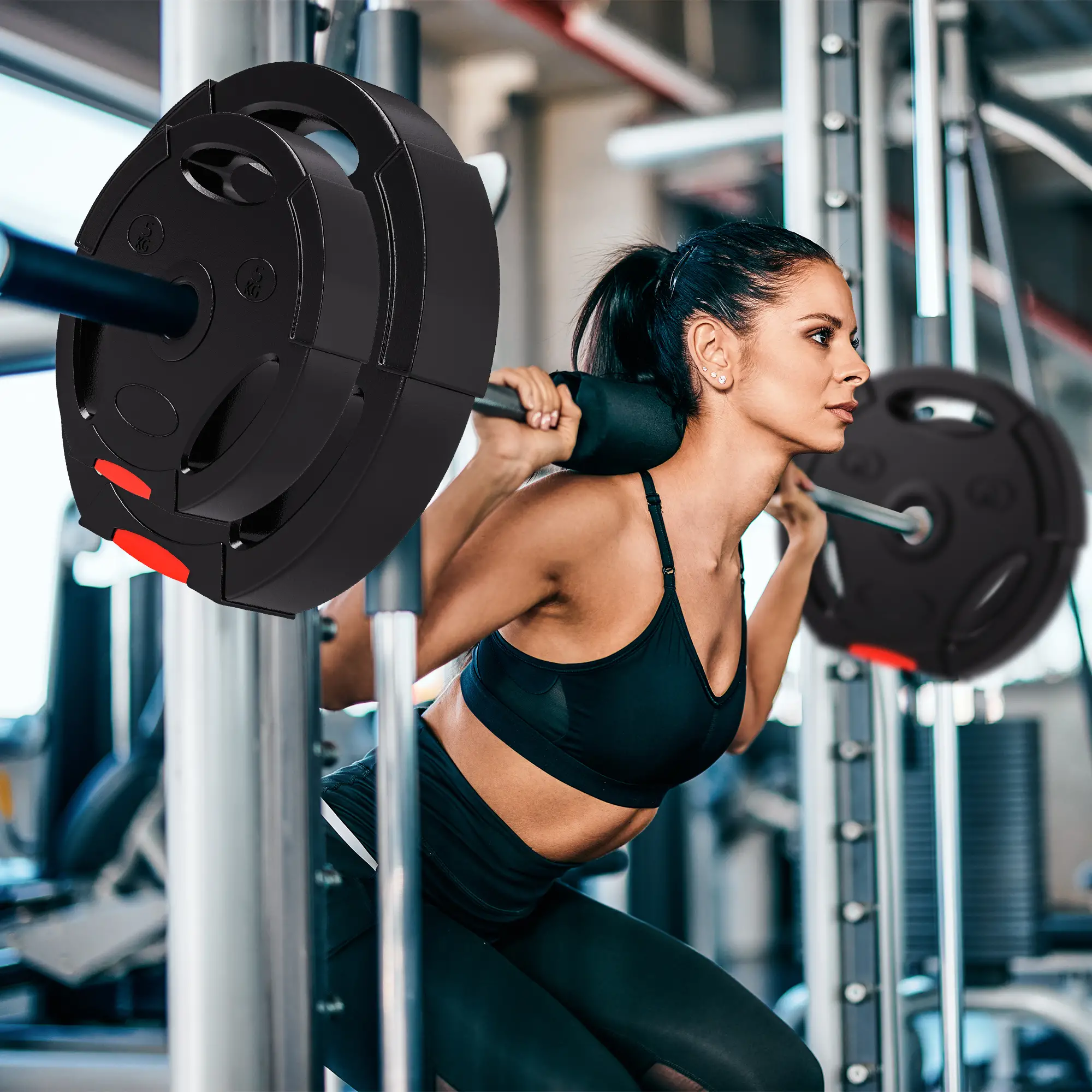 1-Inch Weight Plates, Barbell Weights Set, 2 x 22lbs + 2 x 11lbs - Image 2