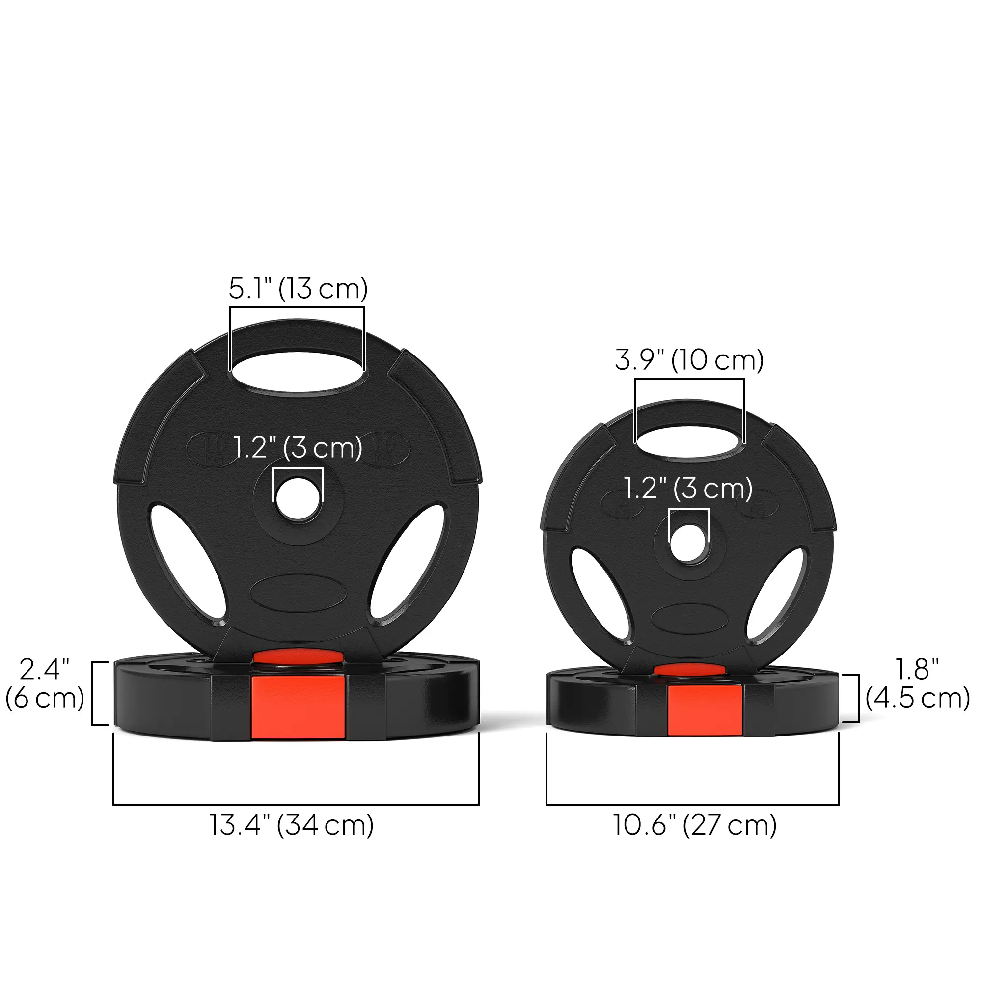 1-Inch Weight Plates, Barbell Weights Set, 2 x 22lbs + 2 x 11lbs - Image 3