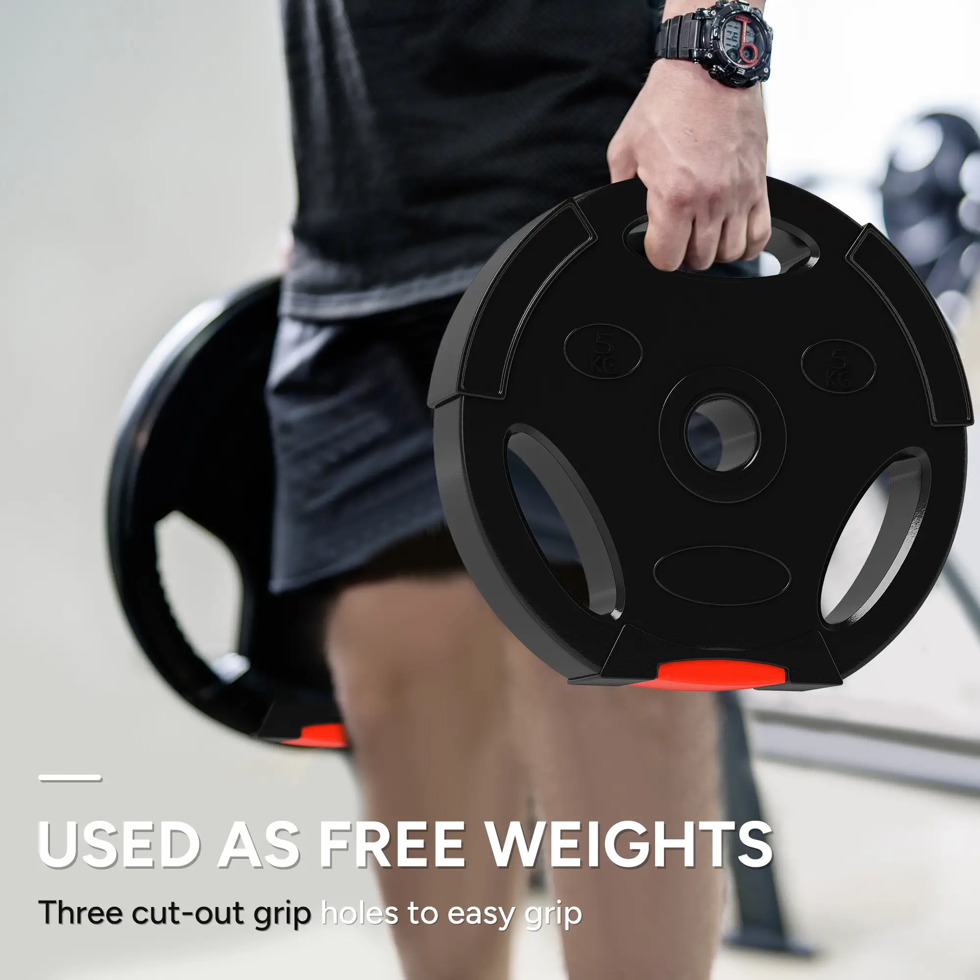 1-Inch Weight Plates, Barbell Weights Set, 2 x 22lbs + 2 x 11lbs - Image 4