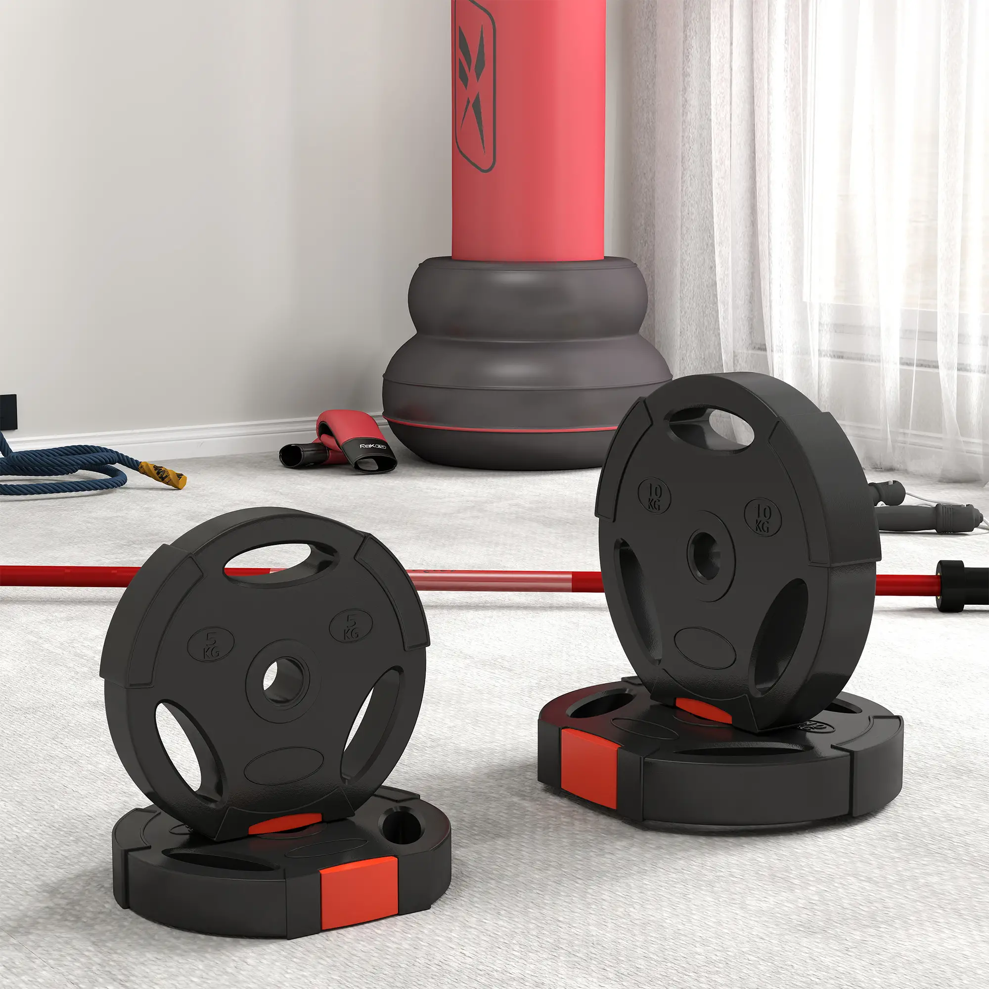 1-Inch Weight Plates, Barbell Weights Set, 2 x 22lbs + 2 x 11lbs - Image 7