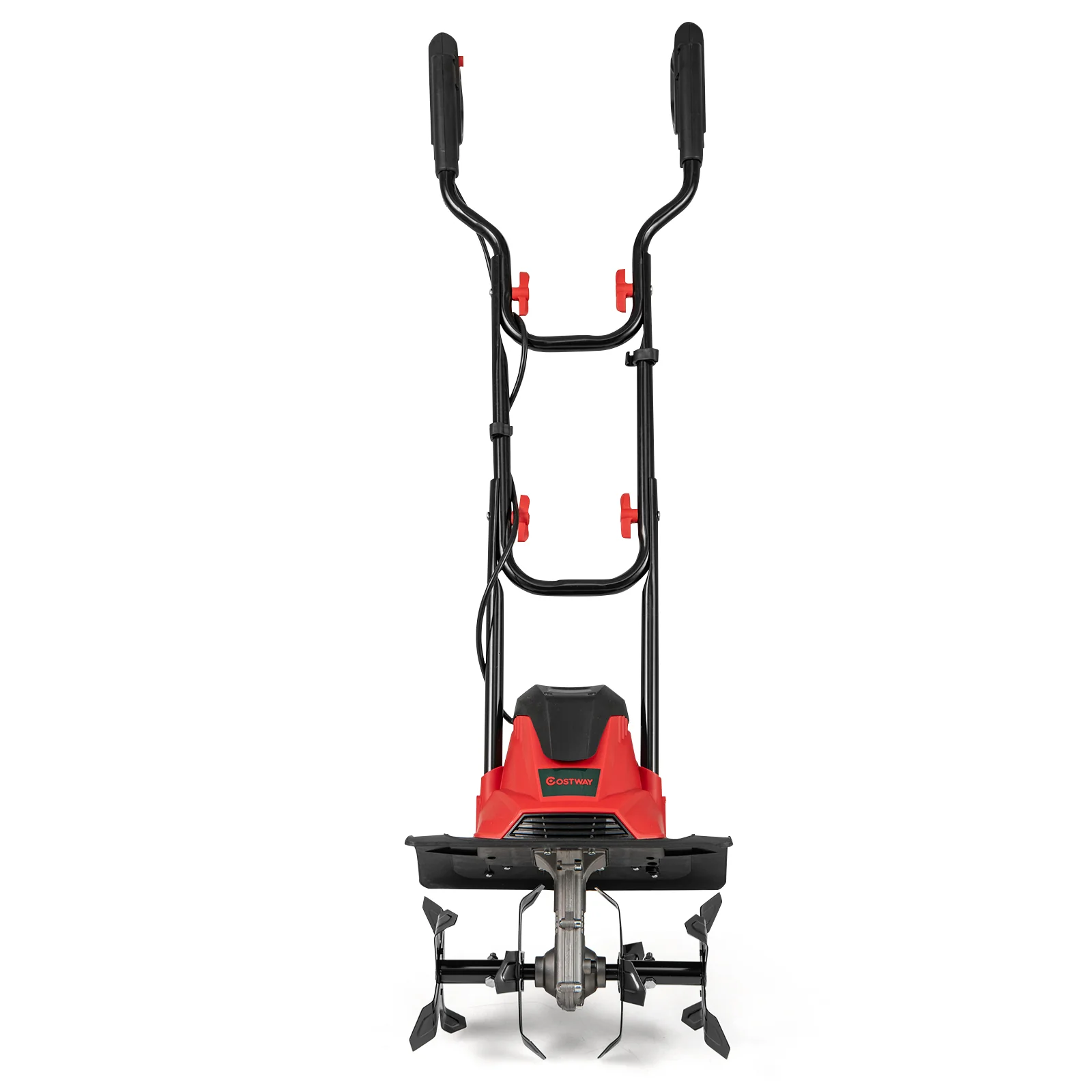 10 Amp Powerful Corded Electric Tiller Cultivator with Safety Lock, Red - Image 5