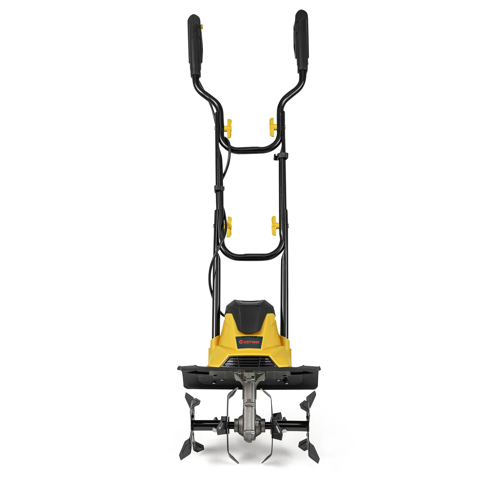 10 Amp Powerful Corded Electric Tiller Cultivator with Safety Lock, Yellow - Image 5