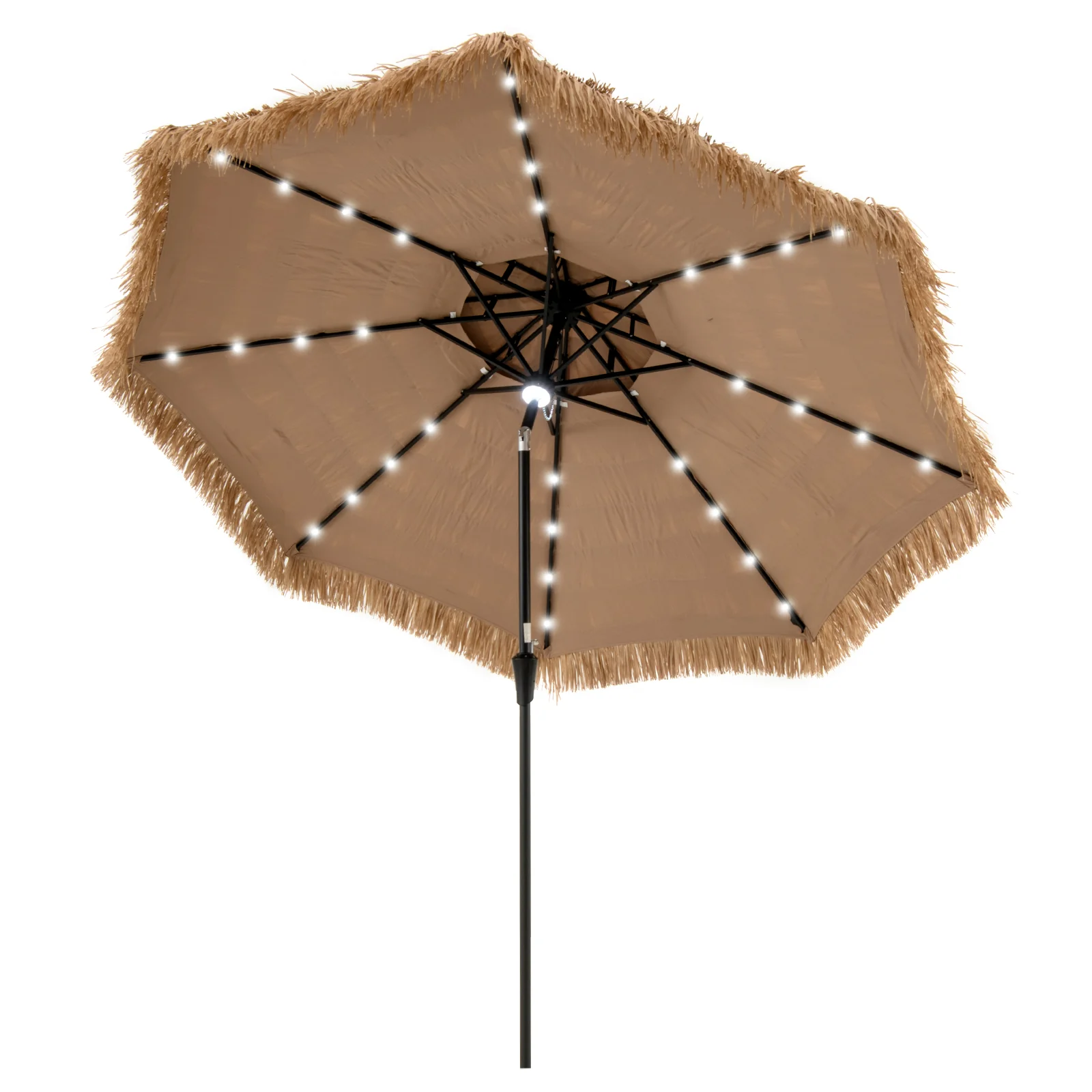 10 Feet Hawaiian Solar Lighted Tiki Patio Umbrella - Image 4