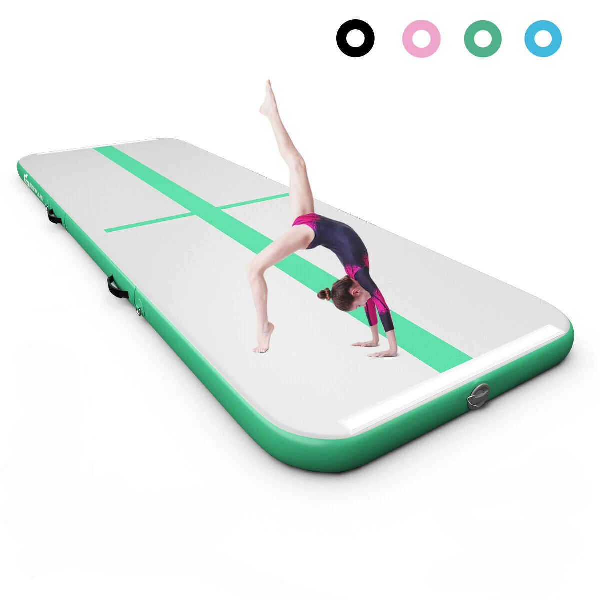 10 Feet Inflatable Gymnastics Mat, Green - Image 4