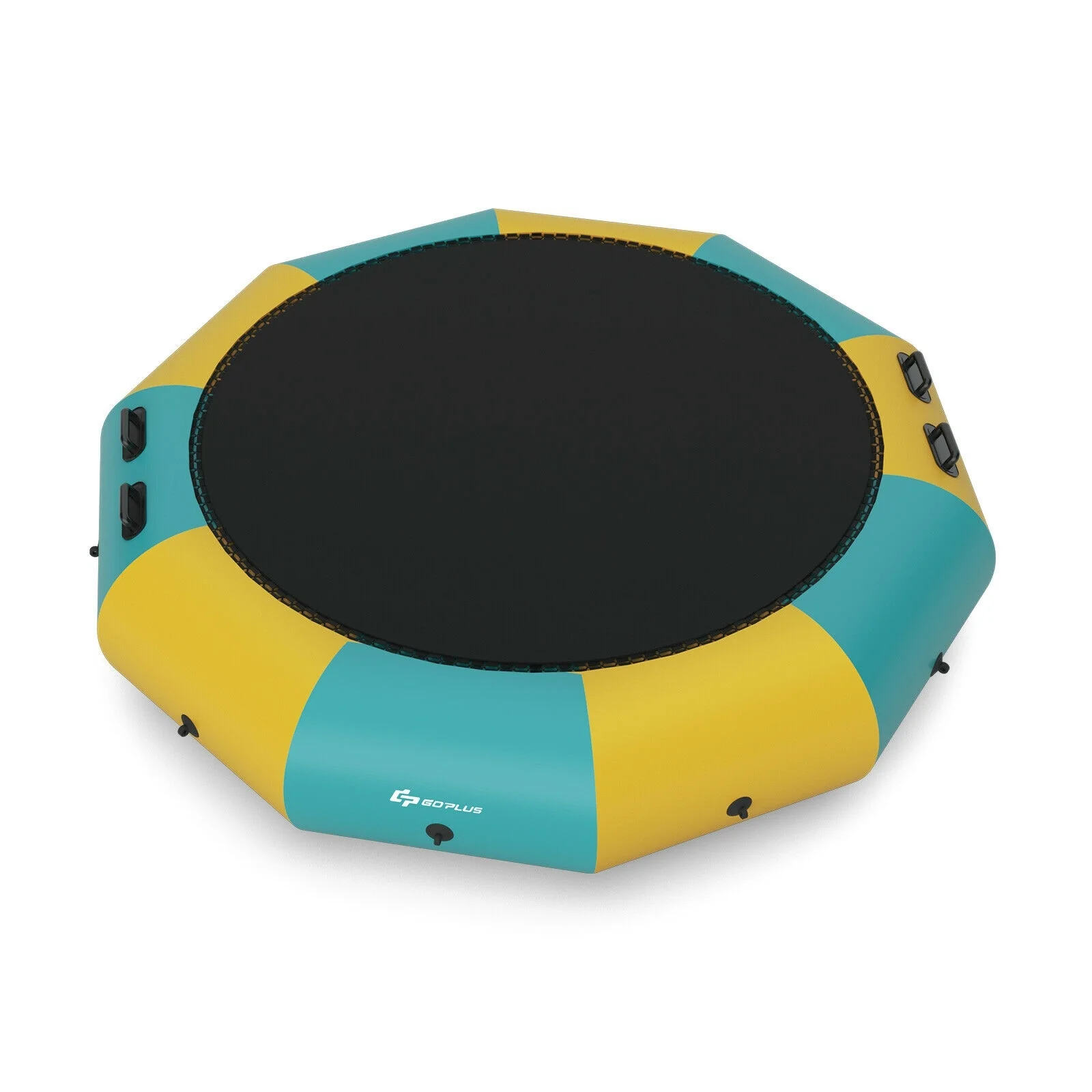 10 Feet Inflatable Splash Padded Water Bouncer Trampoline, Yellow - Image 4