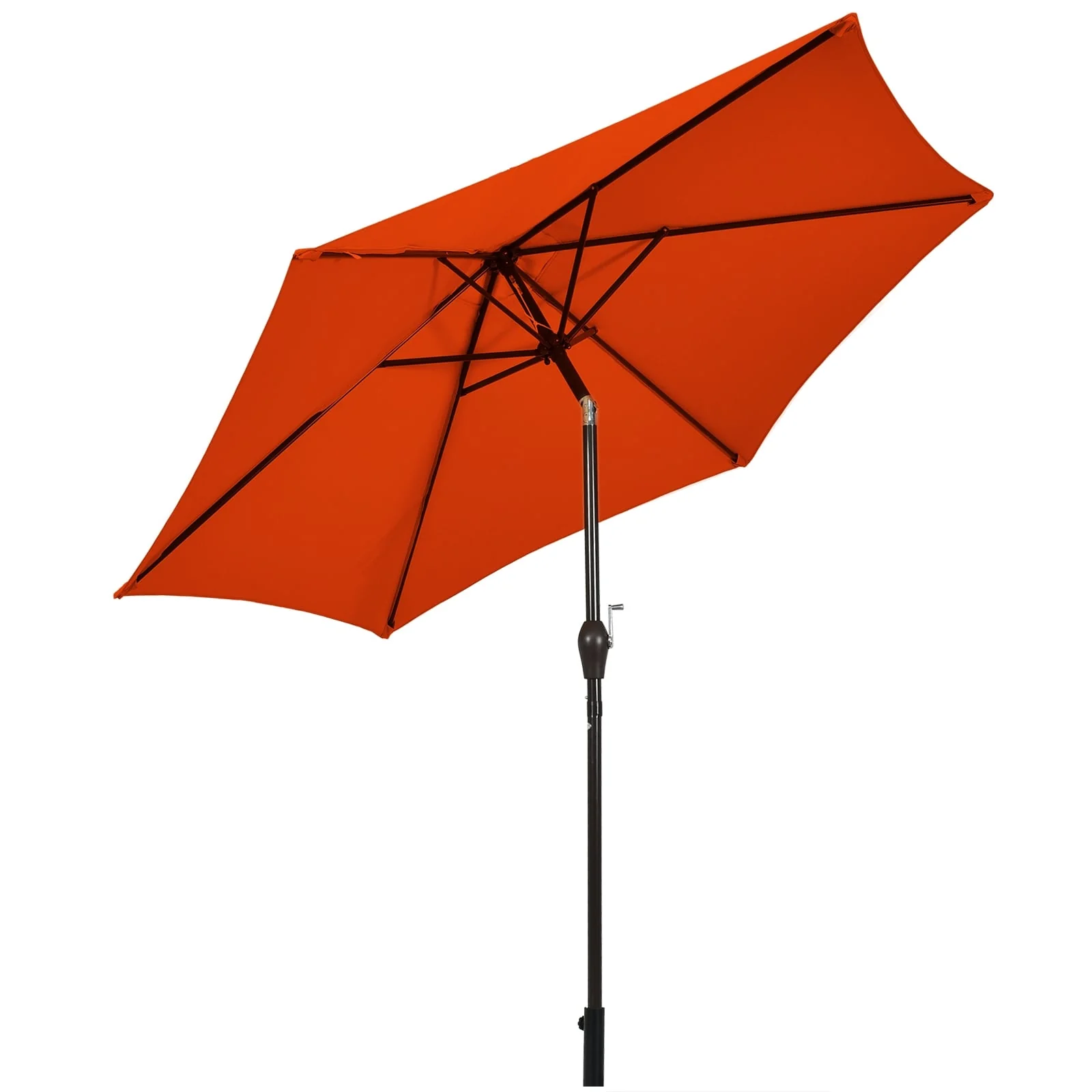 10 Feet Outdoor Patio Umbrella, Tilt Crank, Orange - Image 4