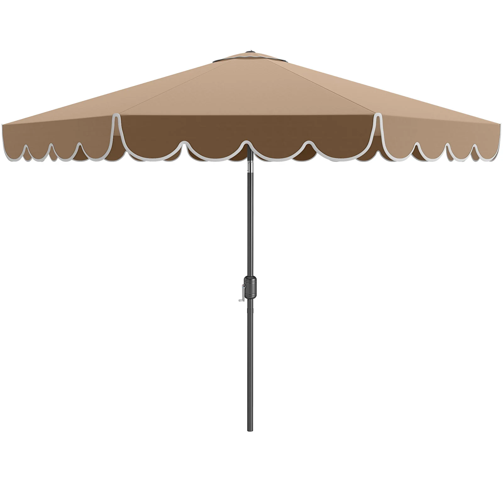 10 Feet Patio Umbrella, Outdoor Market Umbrella, Crank Tilt Adjustment, Coffee - Image 5
