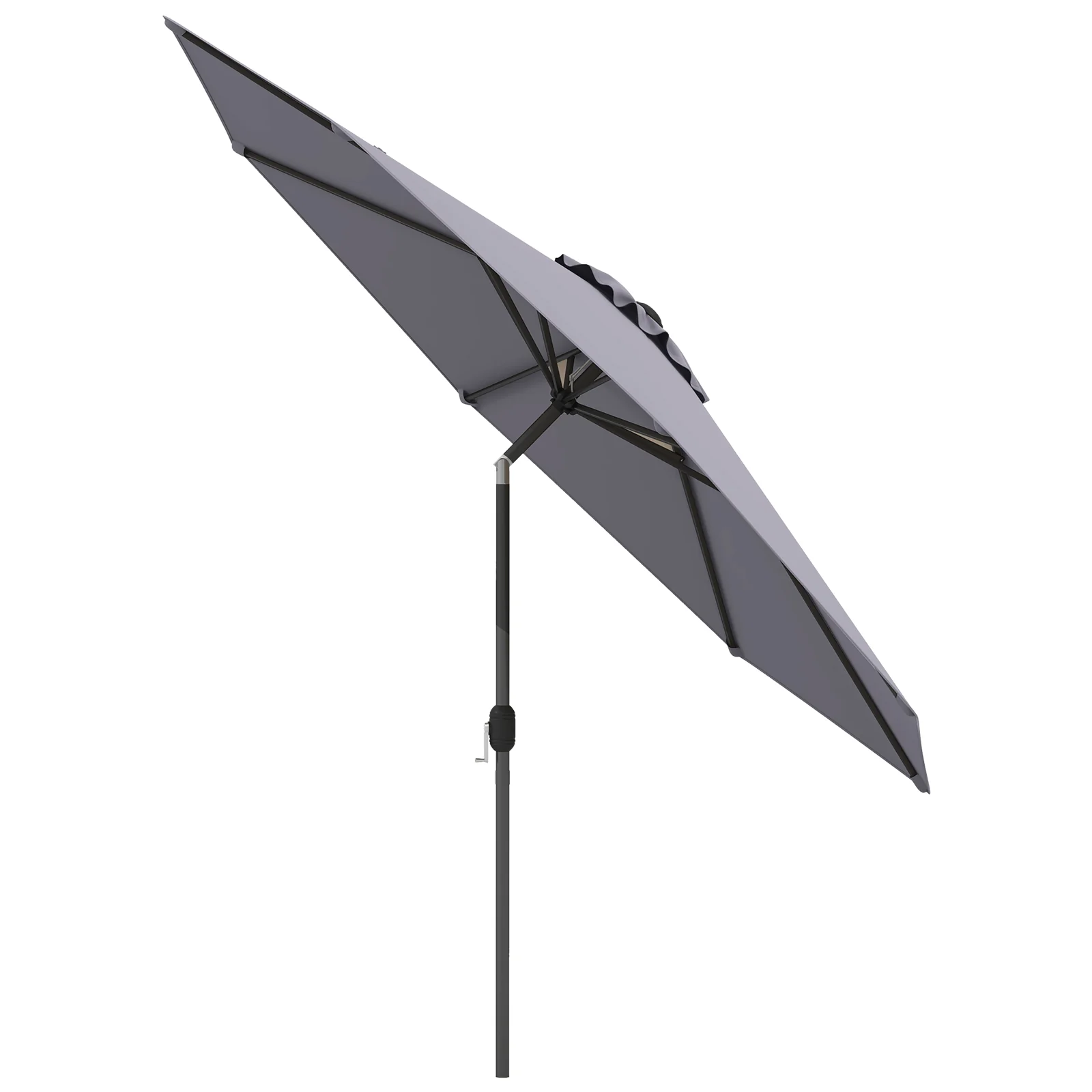 10 Feet Patio Umbrella, Tilt Crank, Gray - Image 3