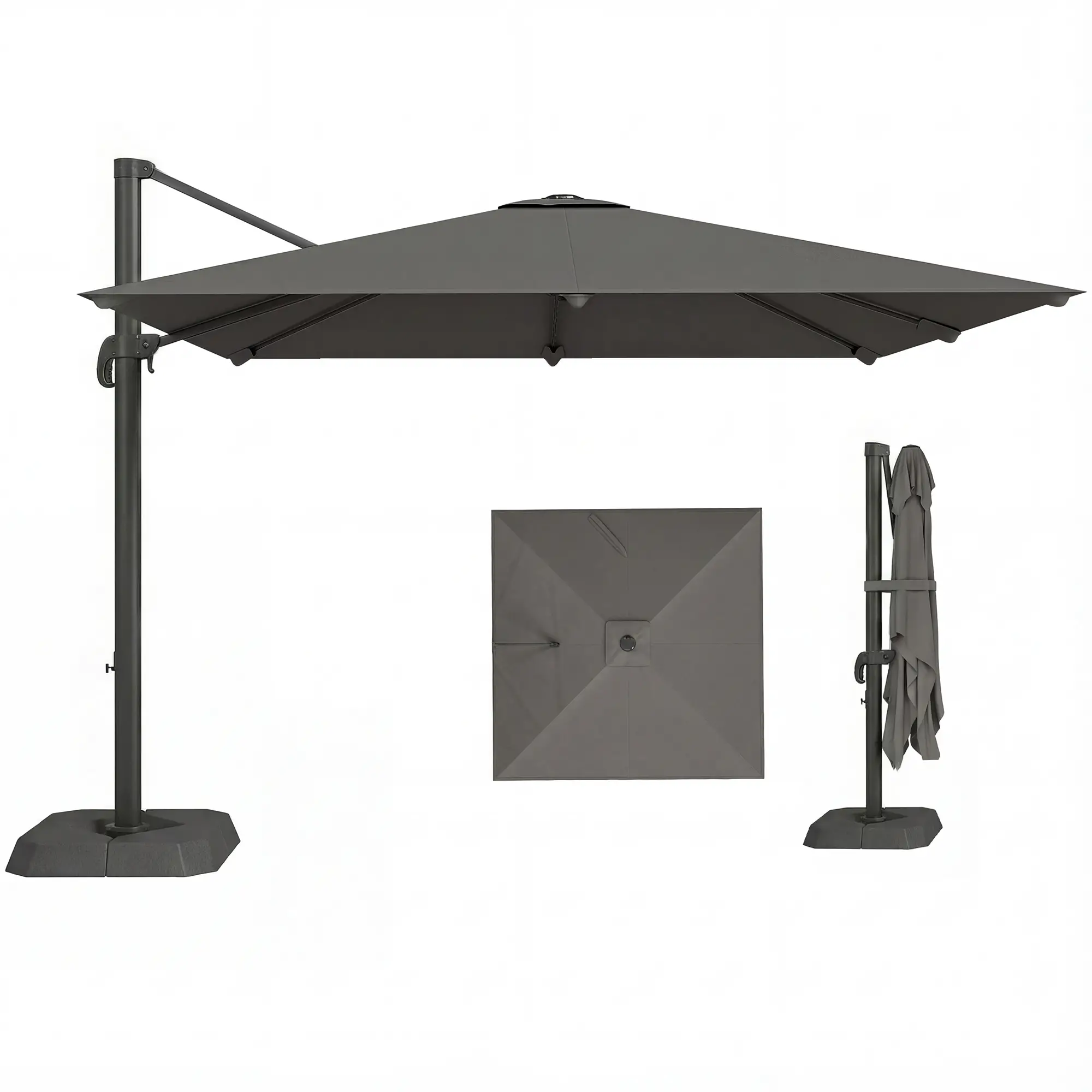 10 FT Outdoor Offset Cantilever Umbrella, Crank Handle, Tilt, 360° Rotation - Image 11