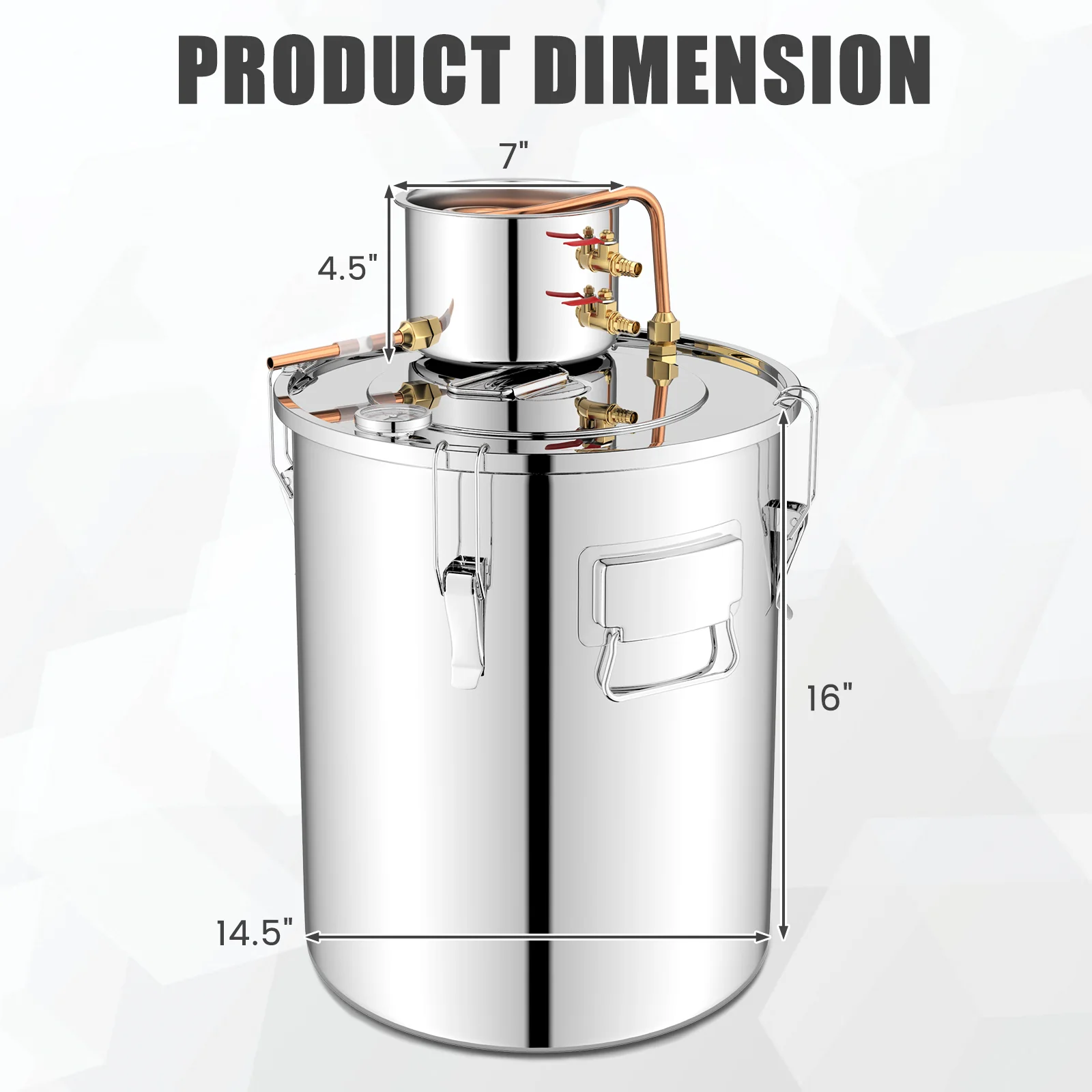 10 Gal Water Alcohol Distiller, 2 Stainless Steel Pots, Silver - Image 5