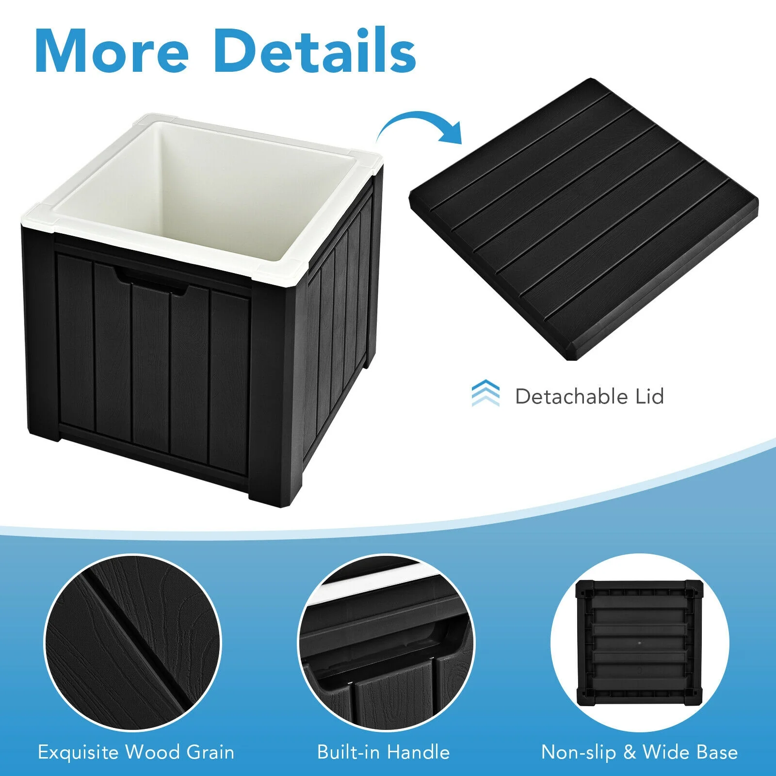 10 Gallon Storage Cooler, For Picnic And Outdoor Activities, Black - Image 10