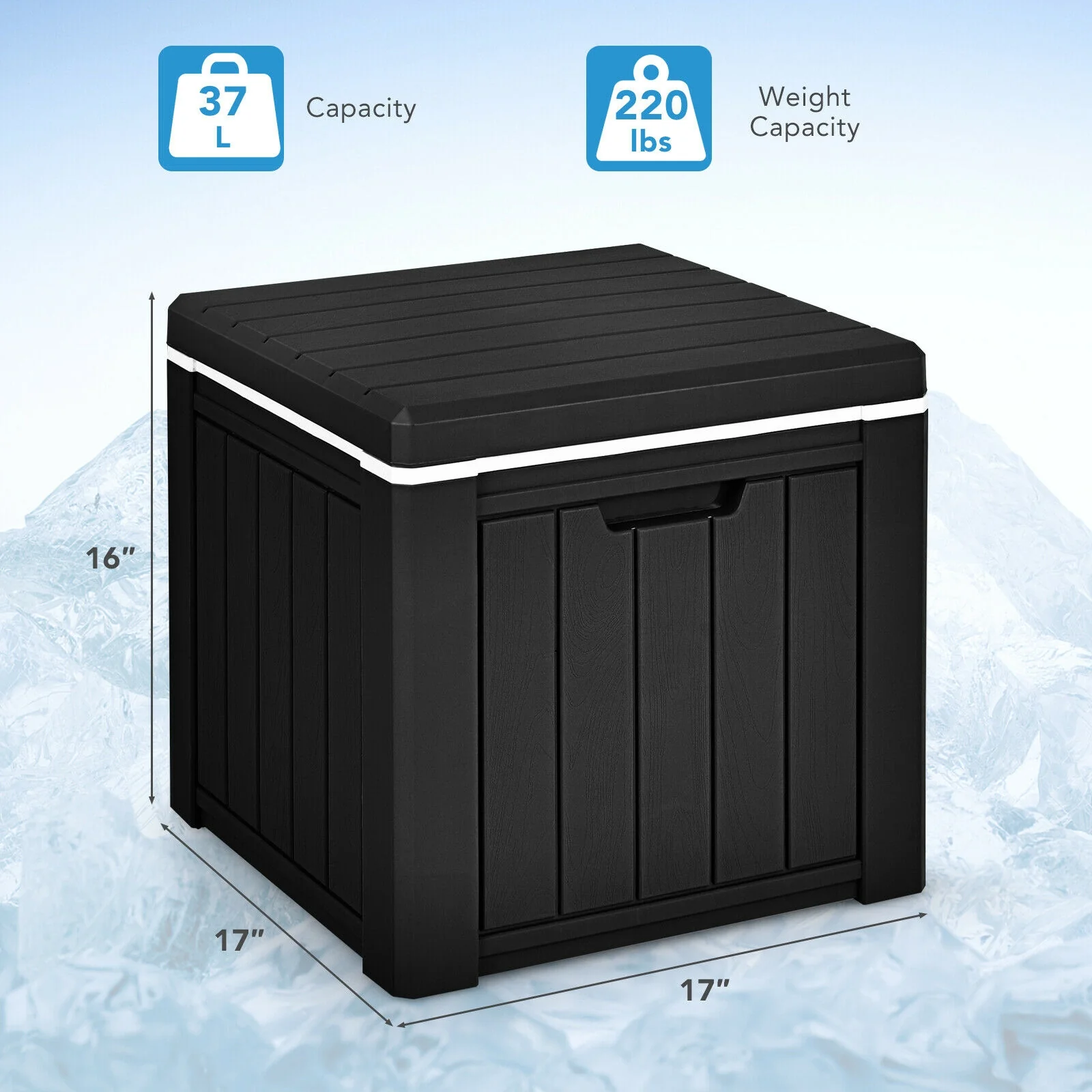 10 Gallon Storage Cooler, For Picnic And Outdoor Activities, Black - Image 6