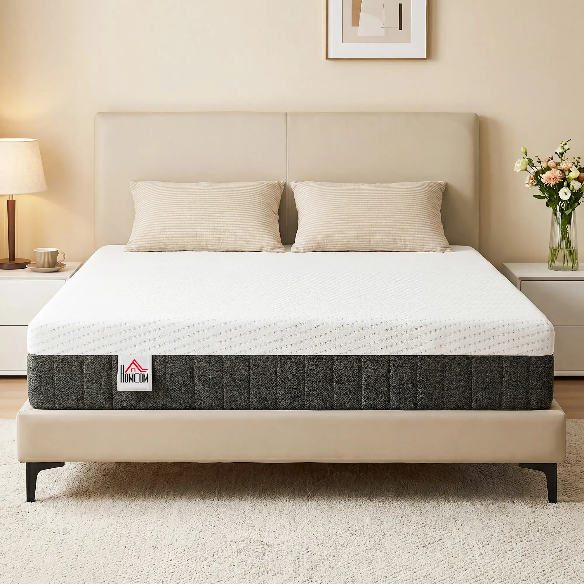 10 Inch Queen Mattress, Pressure Relief & Lumbar Support, Medium Firm - Image 2