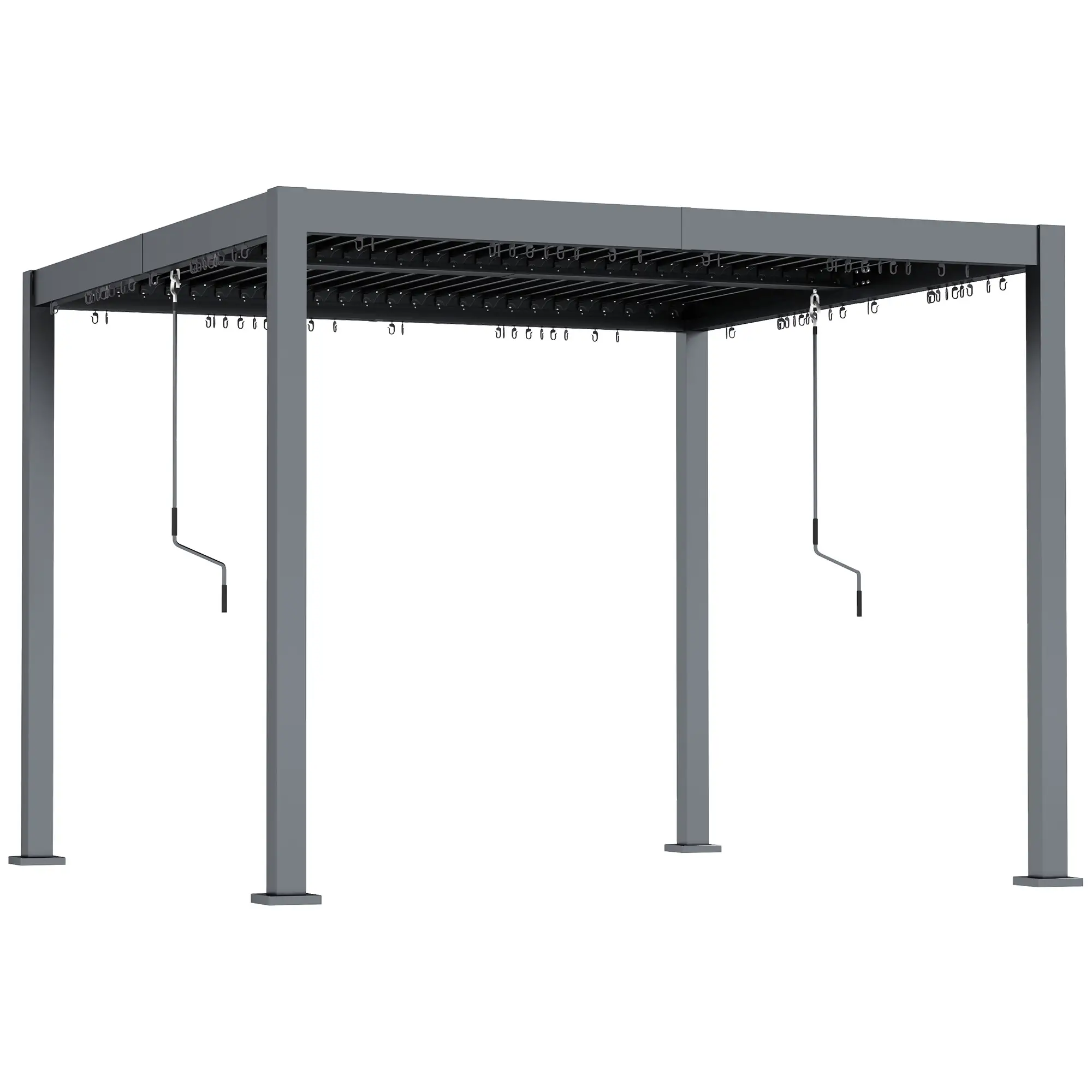 10' x 10' Adjustable Metal Roof Pergola, Aluminum Frame, Drainage System - Image 11