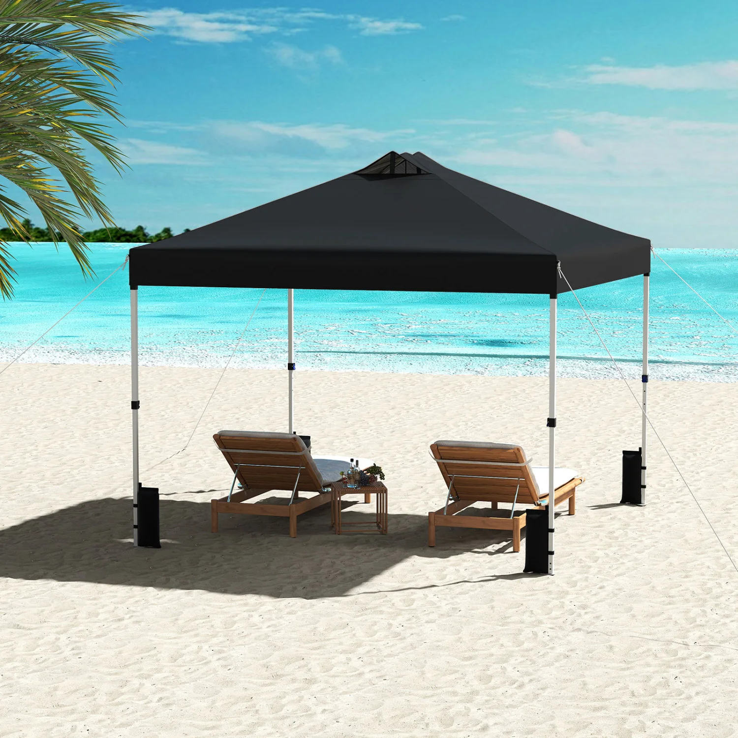 10 x 10 Feet Outdoor Commercial Pop Up Canopy Tent, Black - Image 2