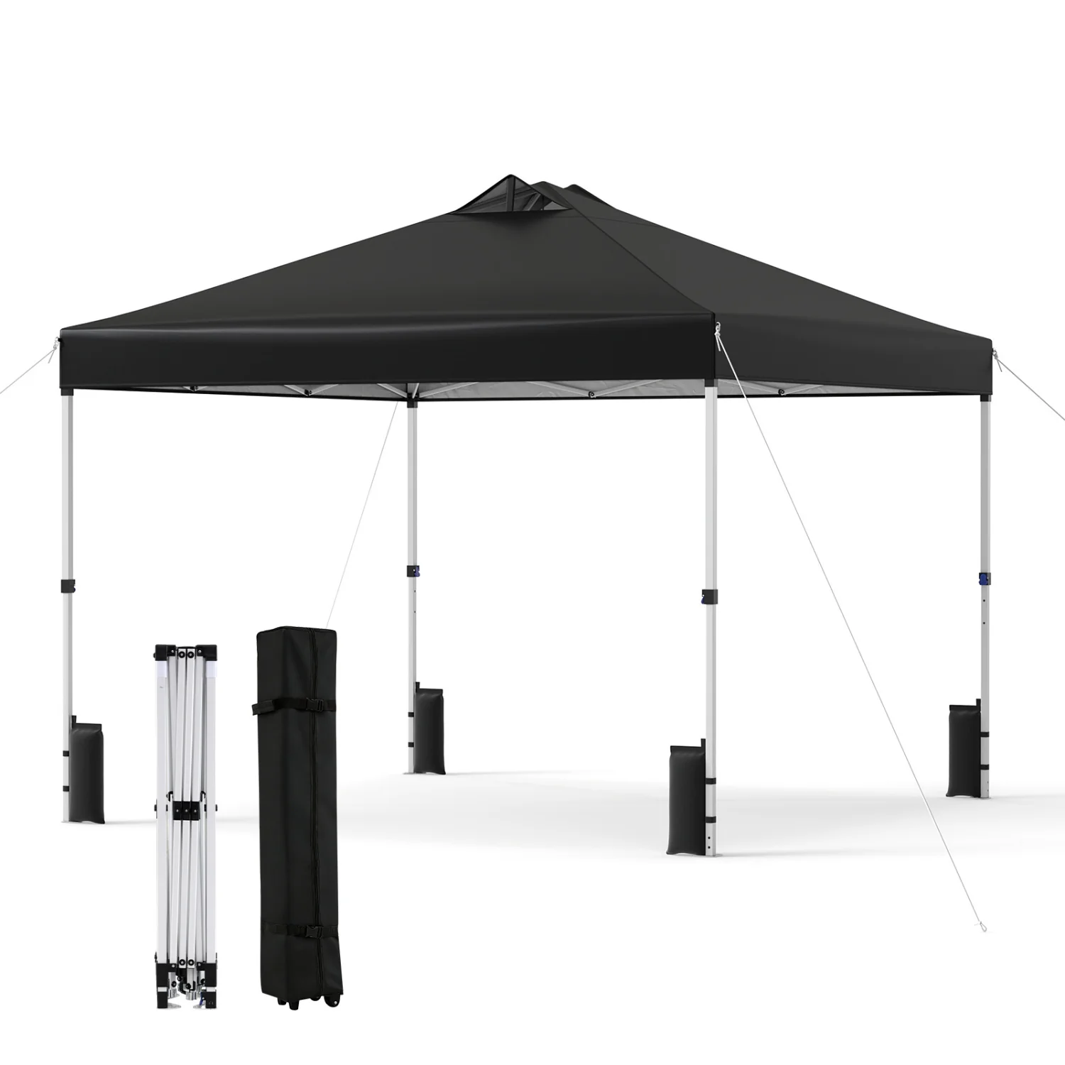 10 x 10 Feet Outdoor Commercial Pop Up Canopy Tent, Black - Image 4