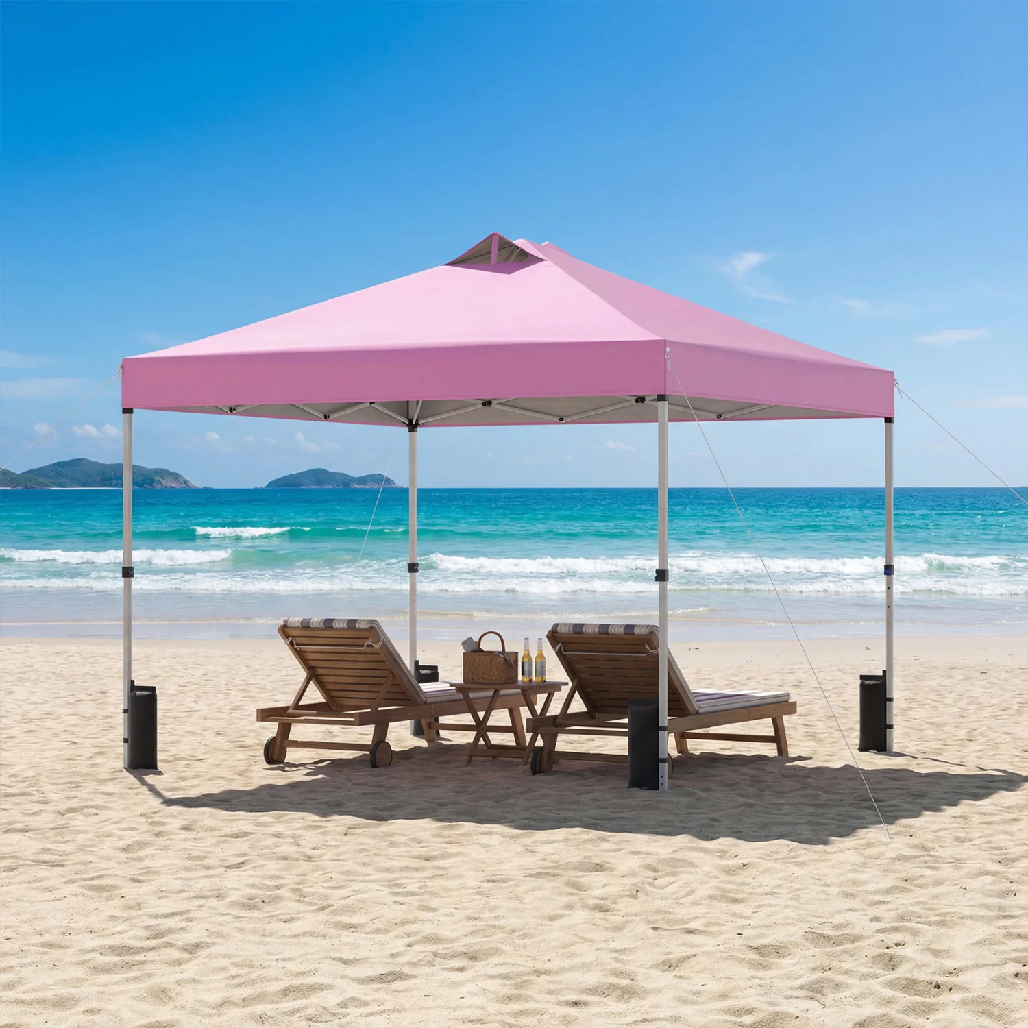 10 x 10 Feet Outdoor Commercial Pop Up Canopy Tent, Pink - Image 2