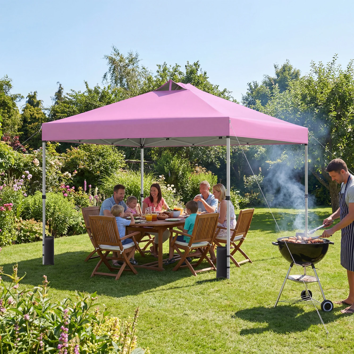 10 x 10 Feet Outdoor Commercial Pop Up Canopy Tent, Pink - Image 7