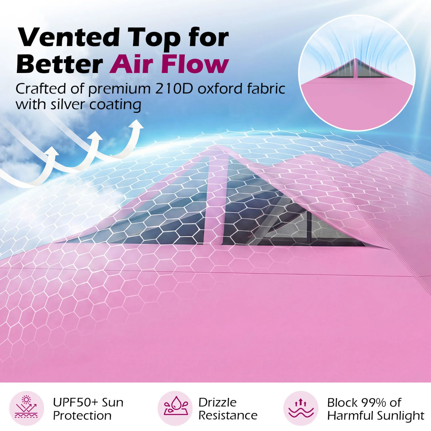 10 x 10 Feet Outdoor Commercial Pop Up Canopy Tent, Pink - Image 8