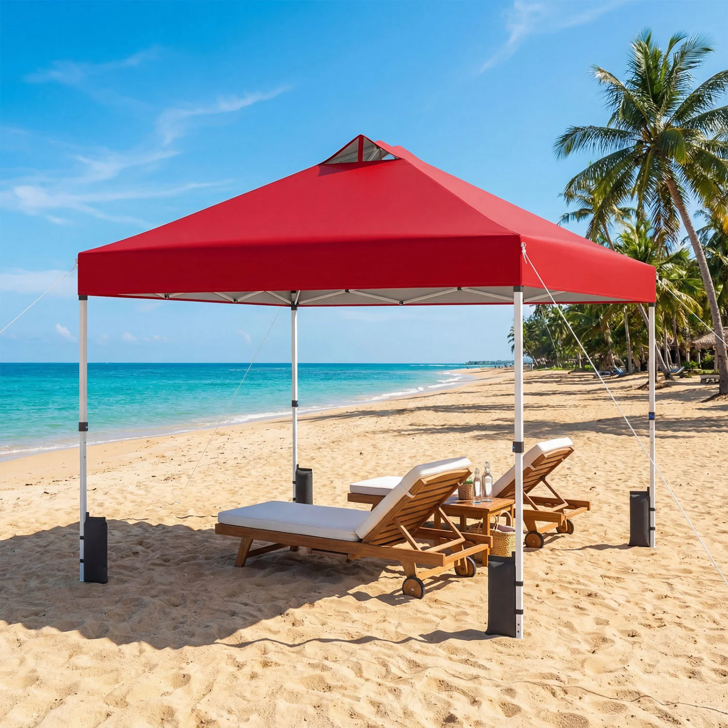10 x 10 Feet Outdoor Commercial Pop Up Canopy Tent, Red - Image 2