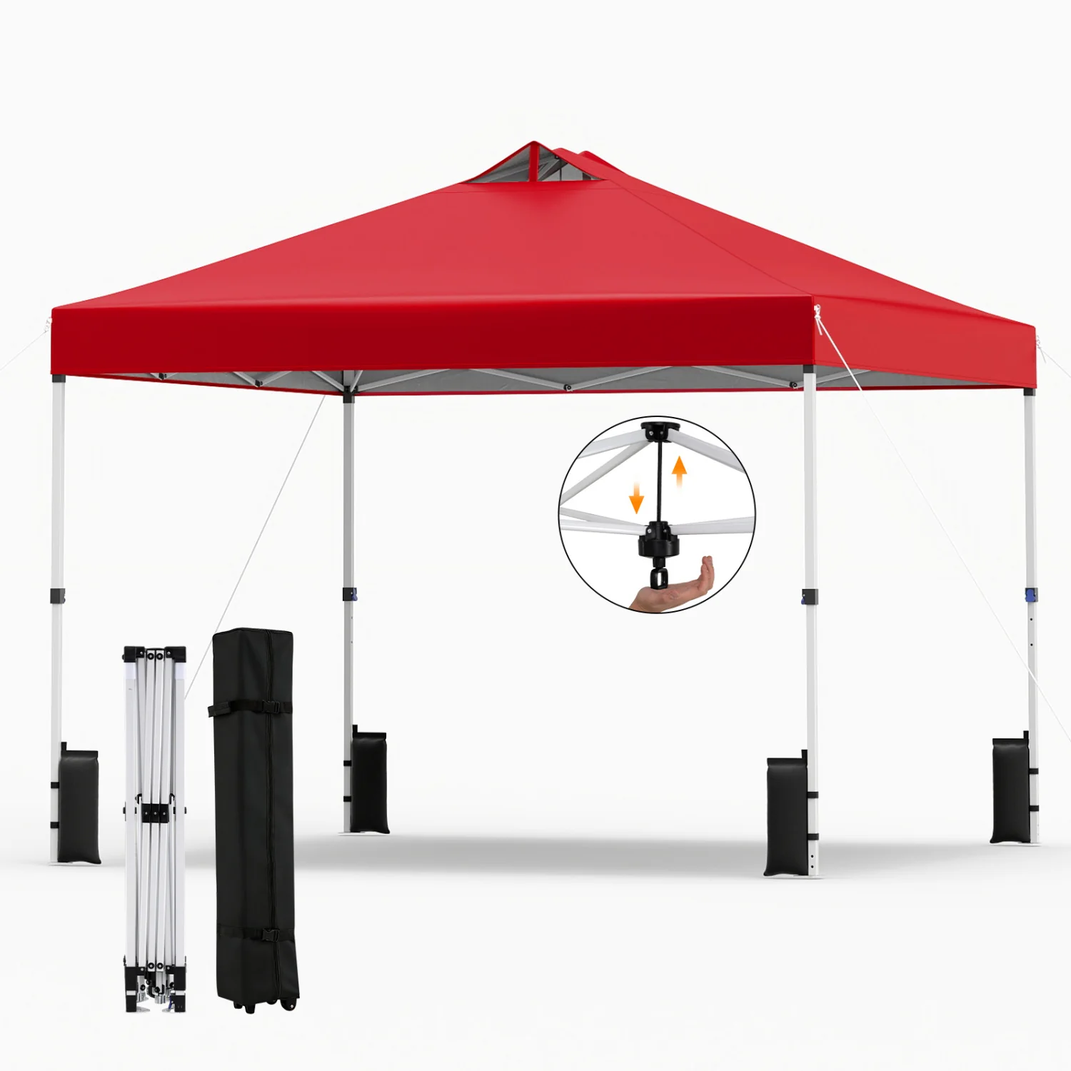 10 x 10 Feet Outdoor Commercial Pop Up Canopy Tent, Red - Image 5
