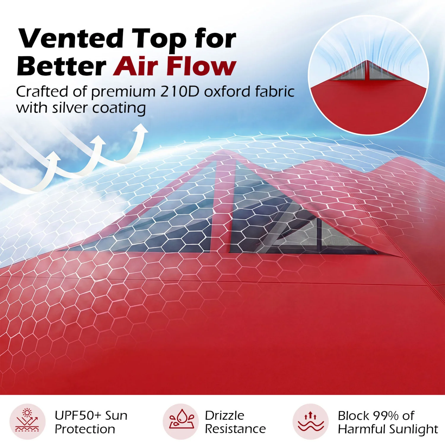 10 x 10 Feet Outdoor Commercial Pop Up Canopy Tent, Red - Image 8