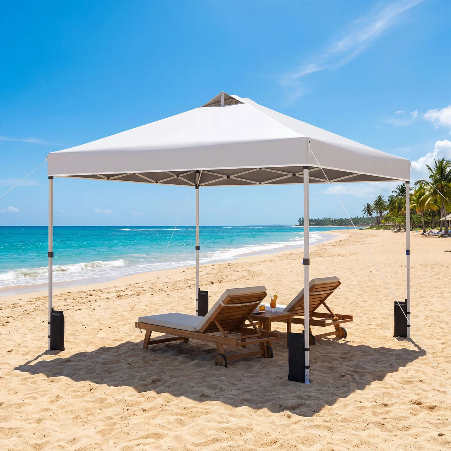 10 x 10 Feet Outdoor Commercial Pop Up Canopy Tent, White - Image 2