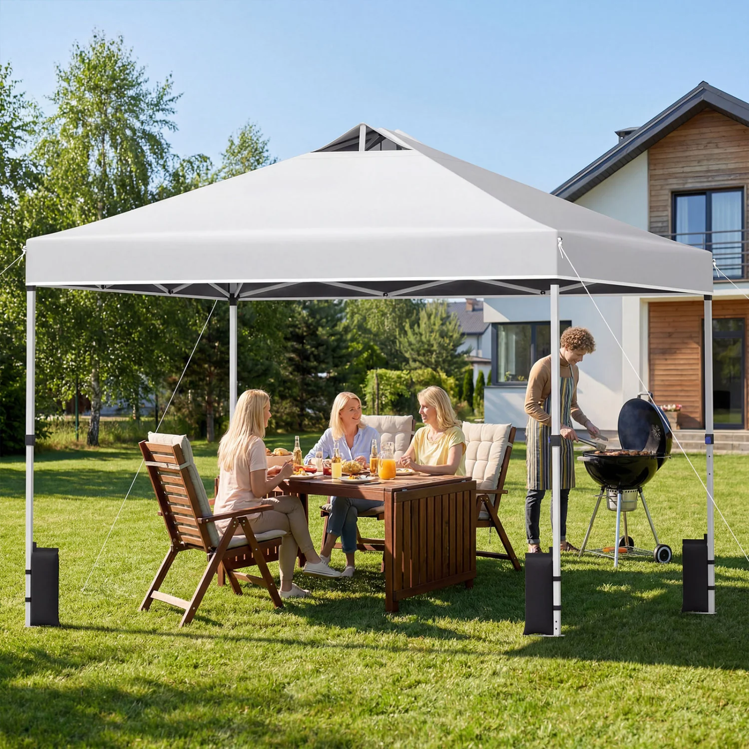 10 x 10 Feet Outdoor Commercial Pop Up Canopy Tent, White - Image 7