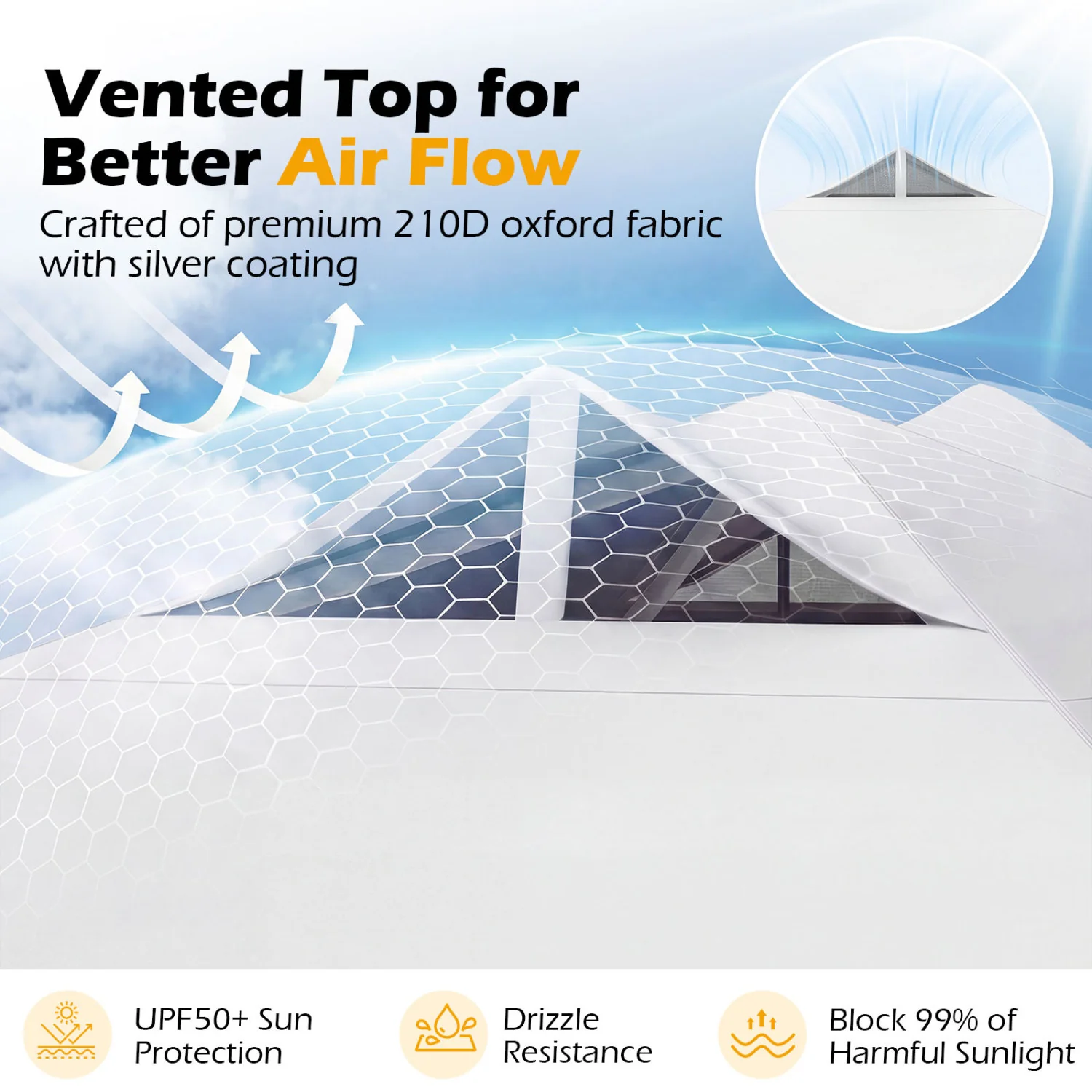 10 x 10 Feet Outdoor Commercial Pop Up Canopy Tent, White - Image 8