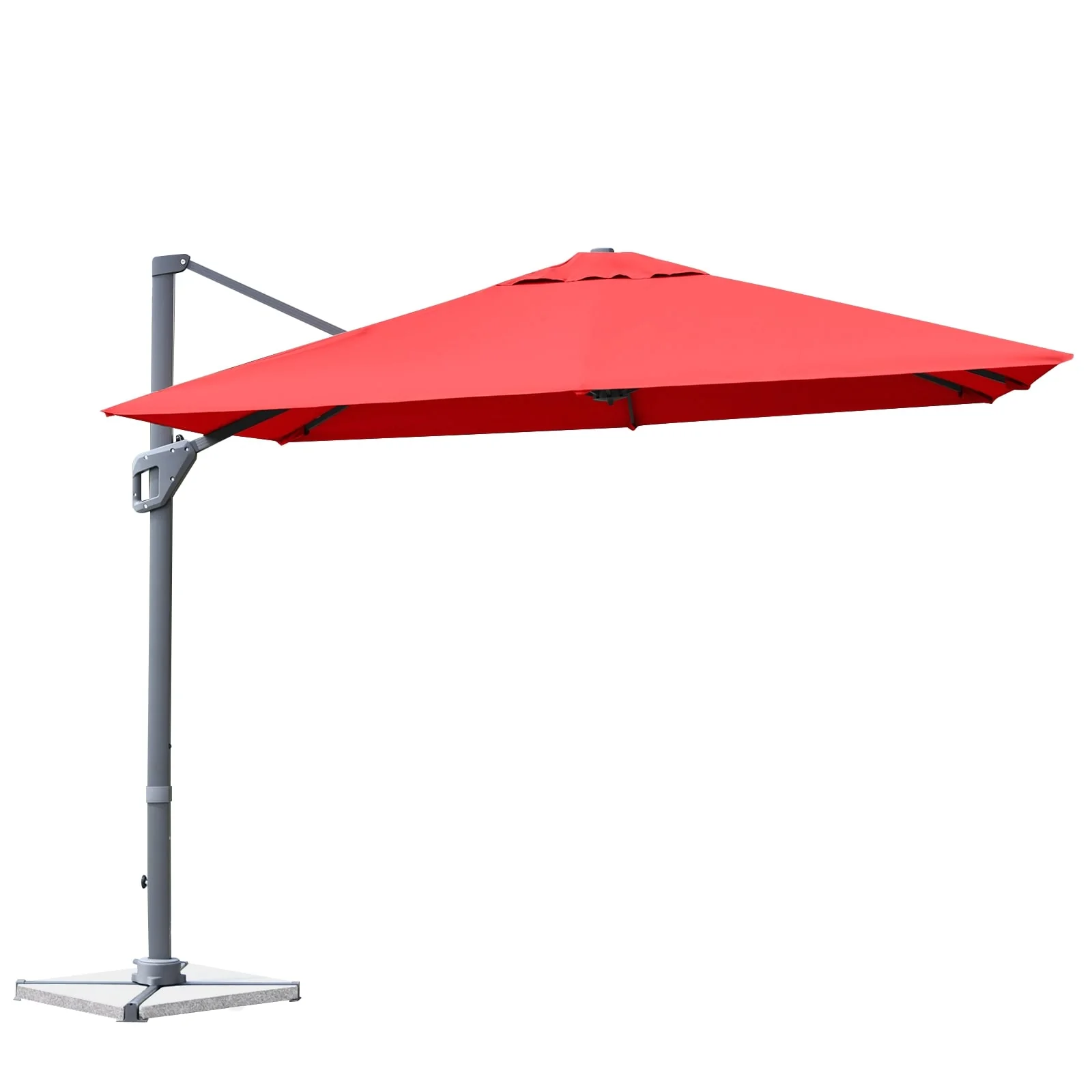 10 x 10 Feet Patio Offset Cantilever Umbrella, Aluminum 360-Degree Rotation Tilt, Orange - Image 4
