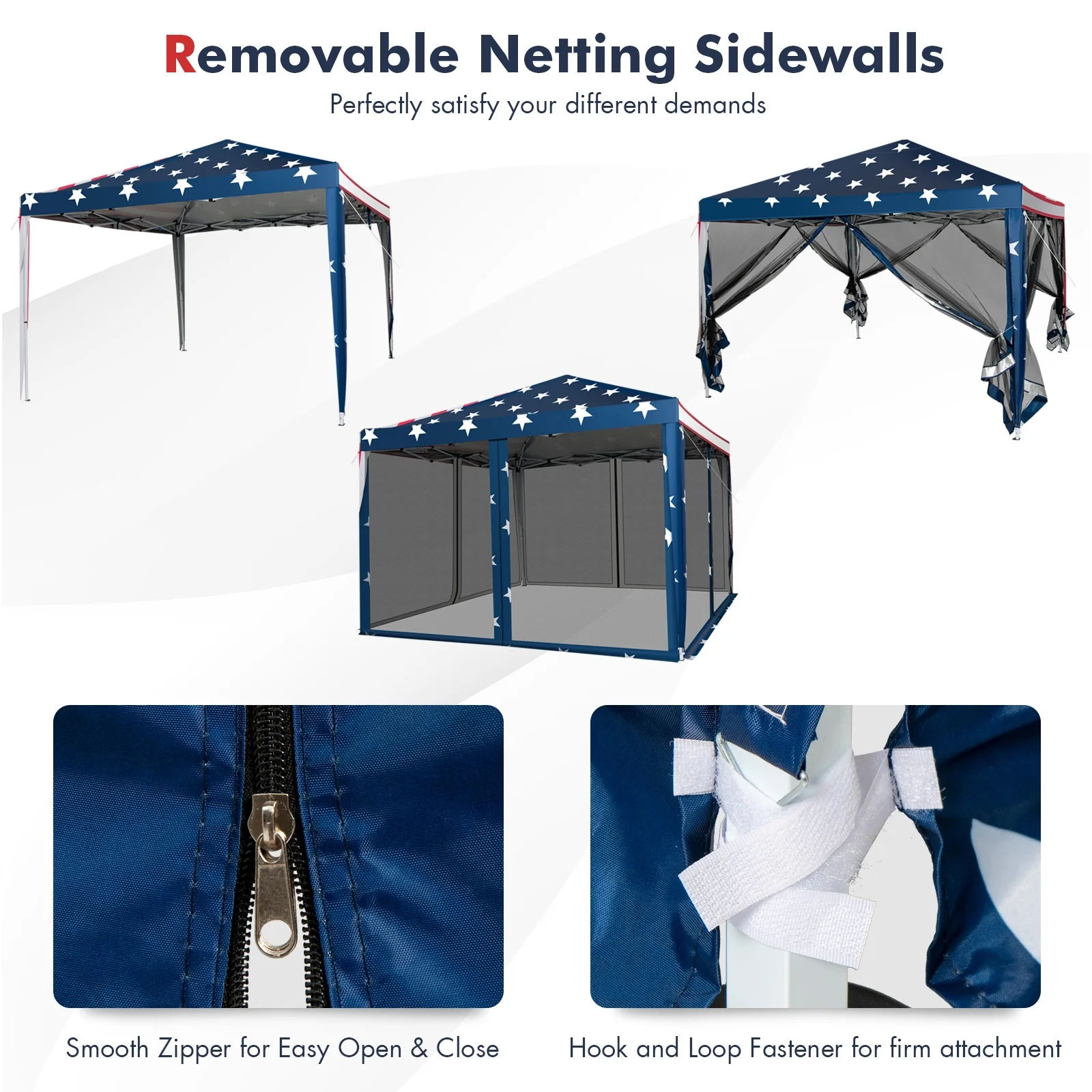 10 x 10 Feet Pop-Up Canopy Tent, Navy - Image 8