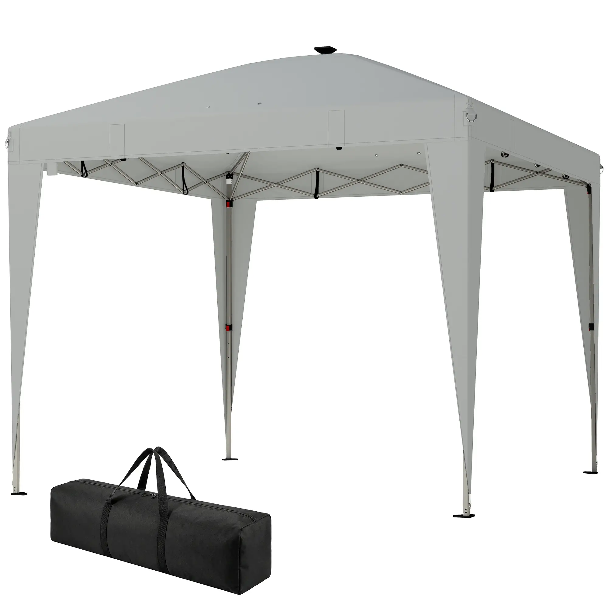 10 x 10 ft Pop Up Canopy Tent, Remote Control, UPF 50+, Light Grey