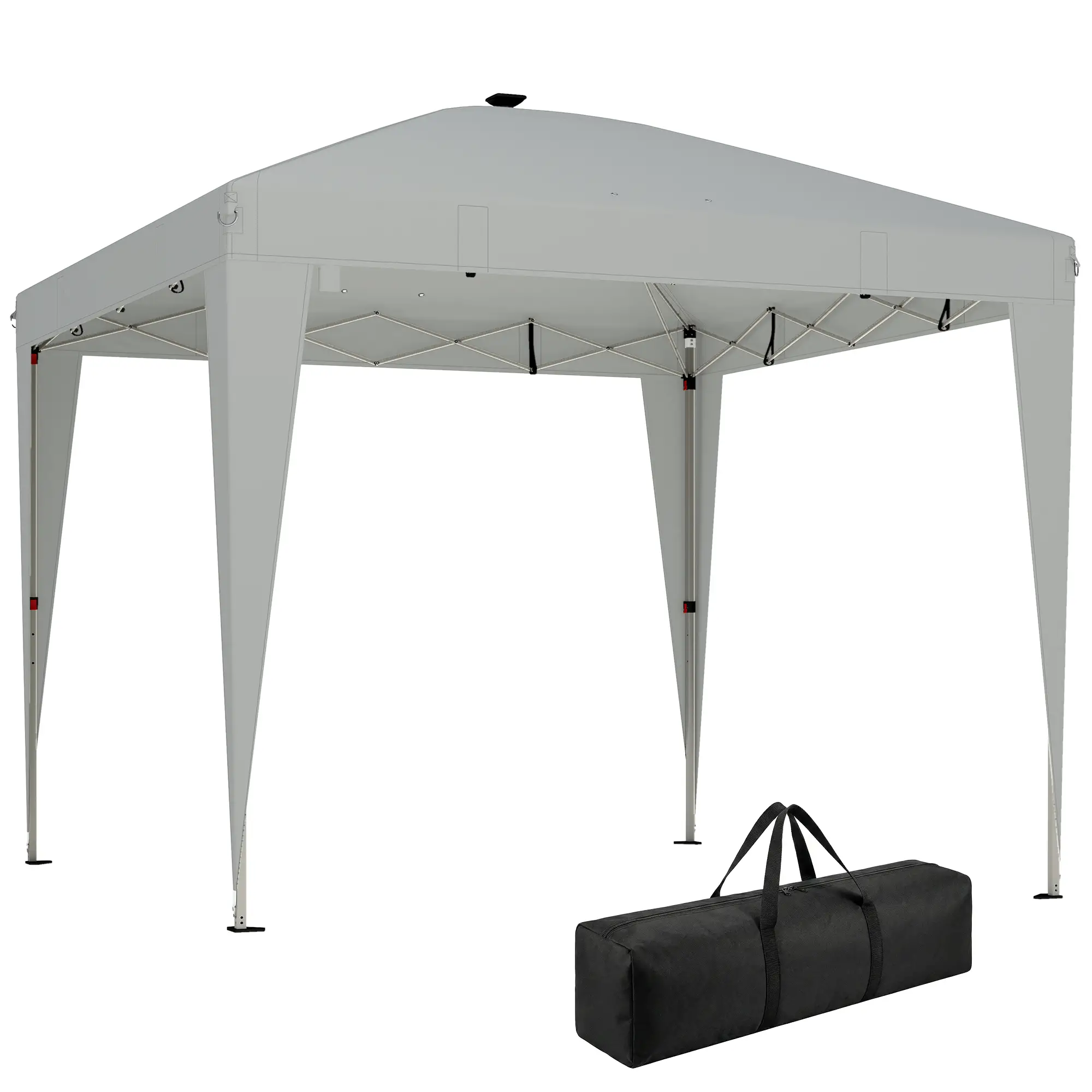 10 x 10 ft Pop Up Canopy Tent, Remote Control, UPF 50+, Light Grey - Image 11