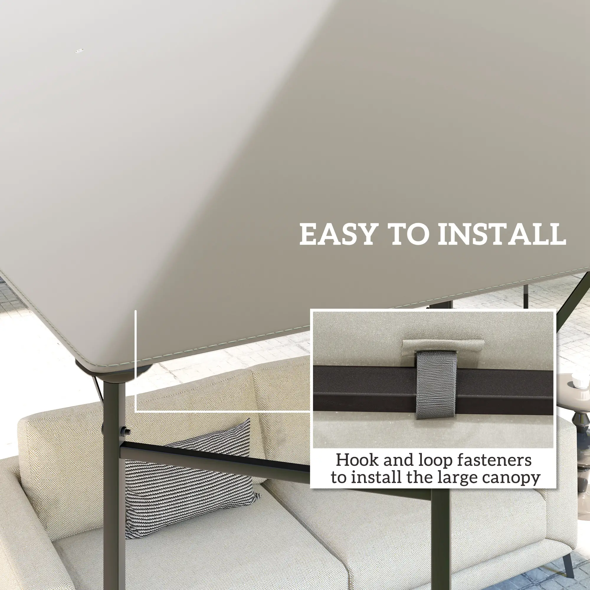 10' x 10' Gazebo Replacement Cover, UPF30+, Grey - Image 5