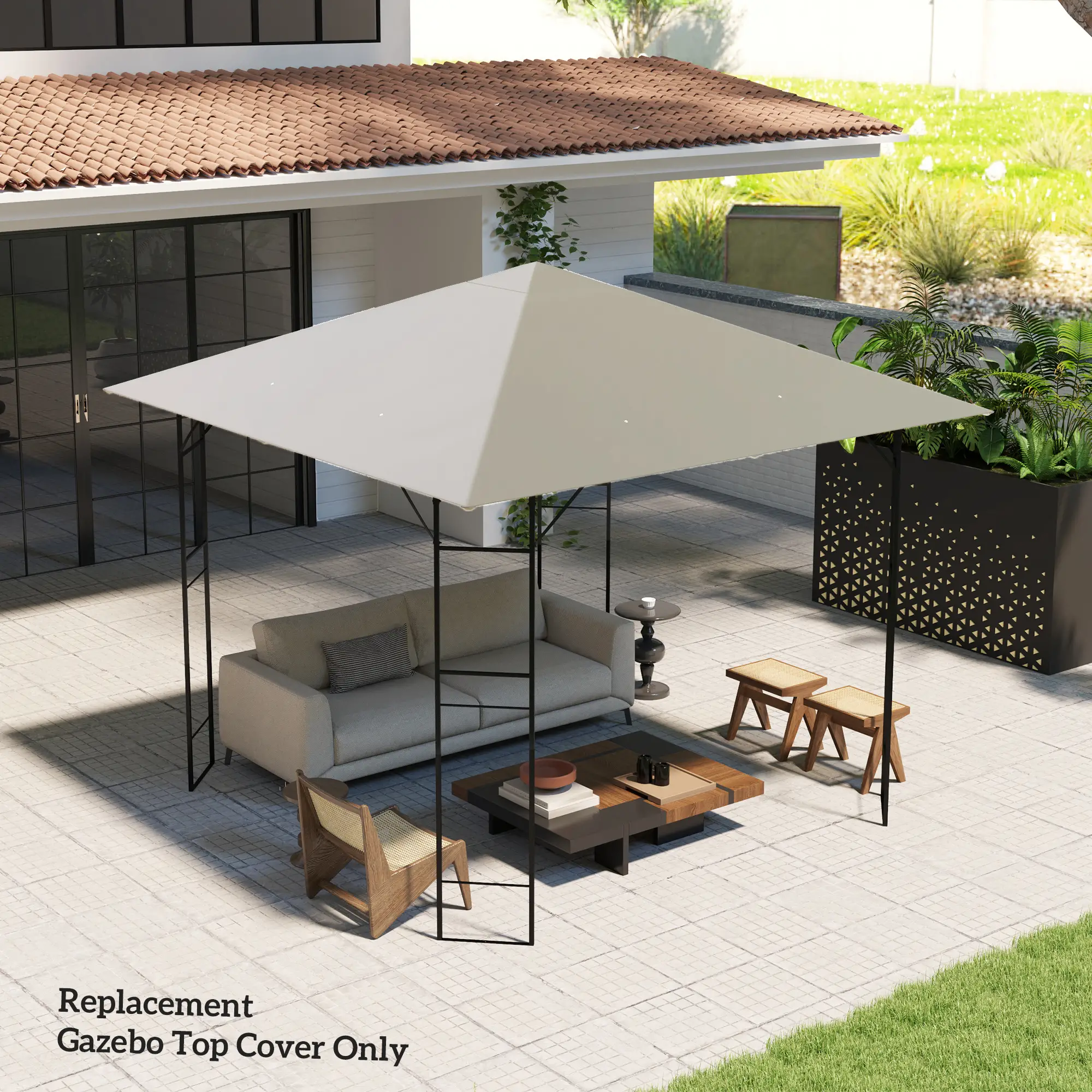 10' x 10' Gazebo Replacement Cover, UPF30+, Grey - Image 7