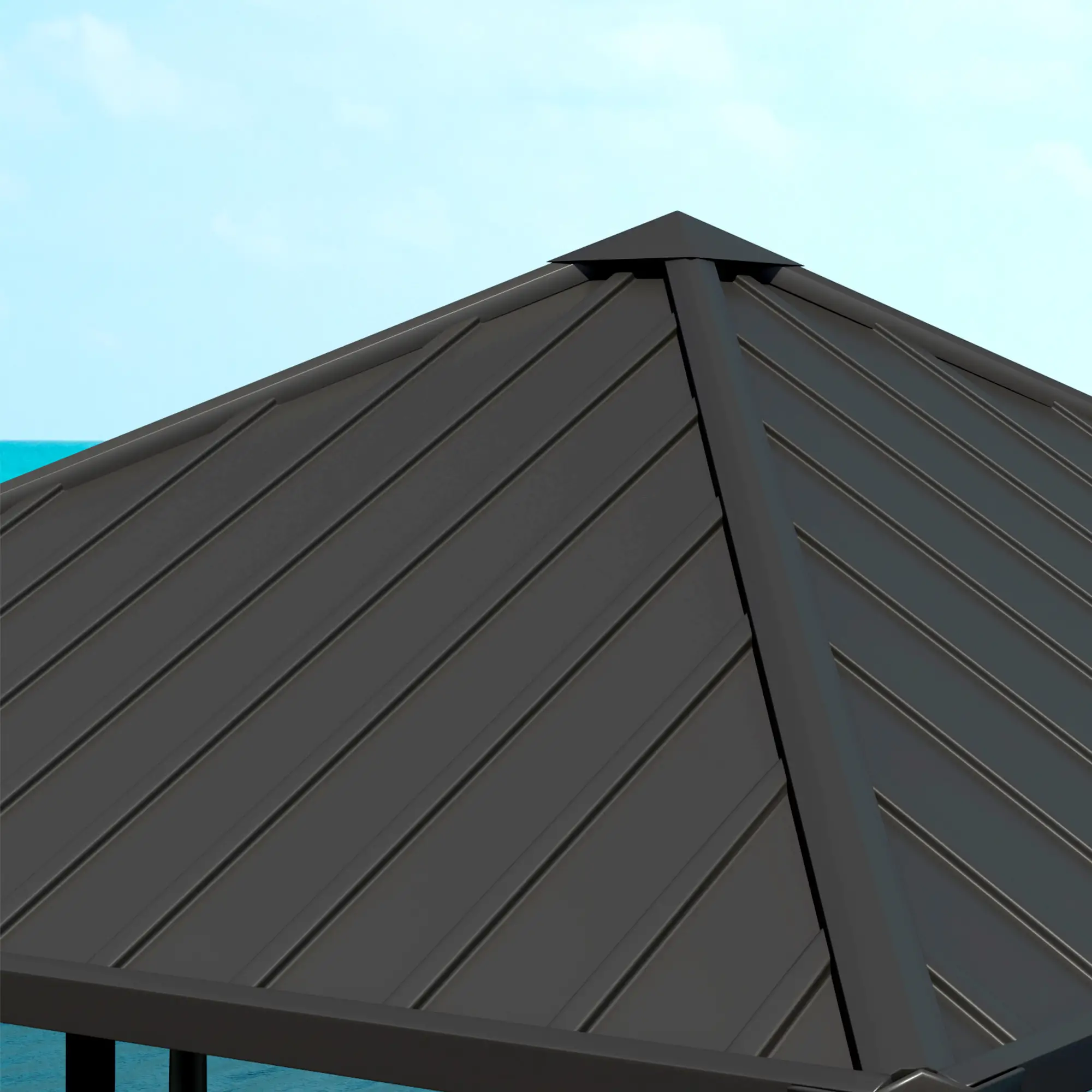 10' x 10' Hardtop Gazebo, Galvanized Steel Roof, Netting, Curtains - Image 10