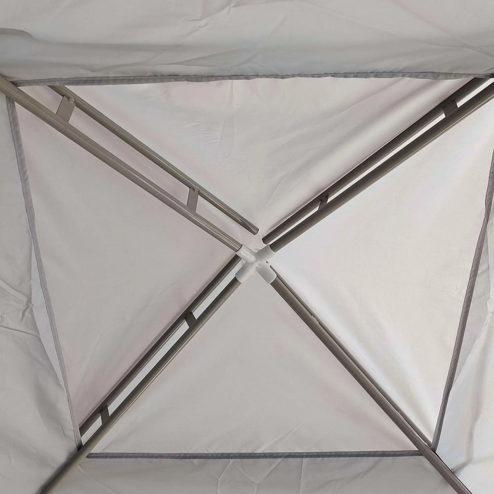 10' x 10' Outdoor Canopy Tent, Mesh Netting, Double Tier Roof, Grey - Image 9