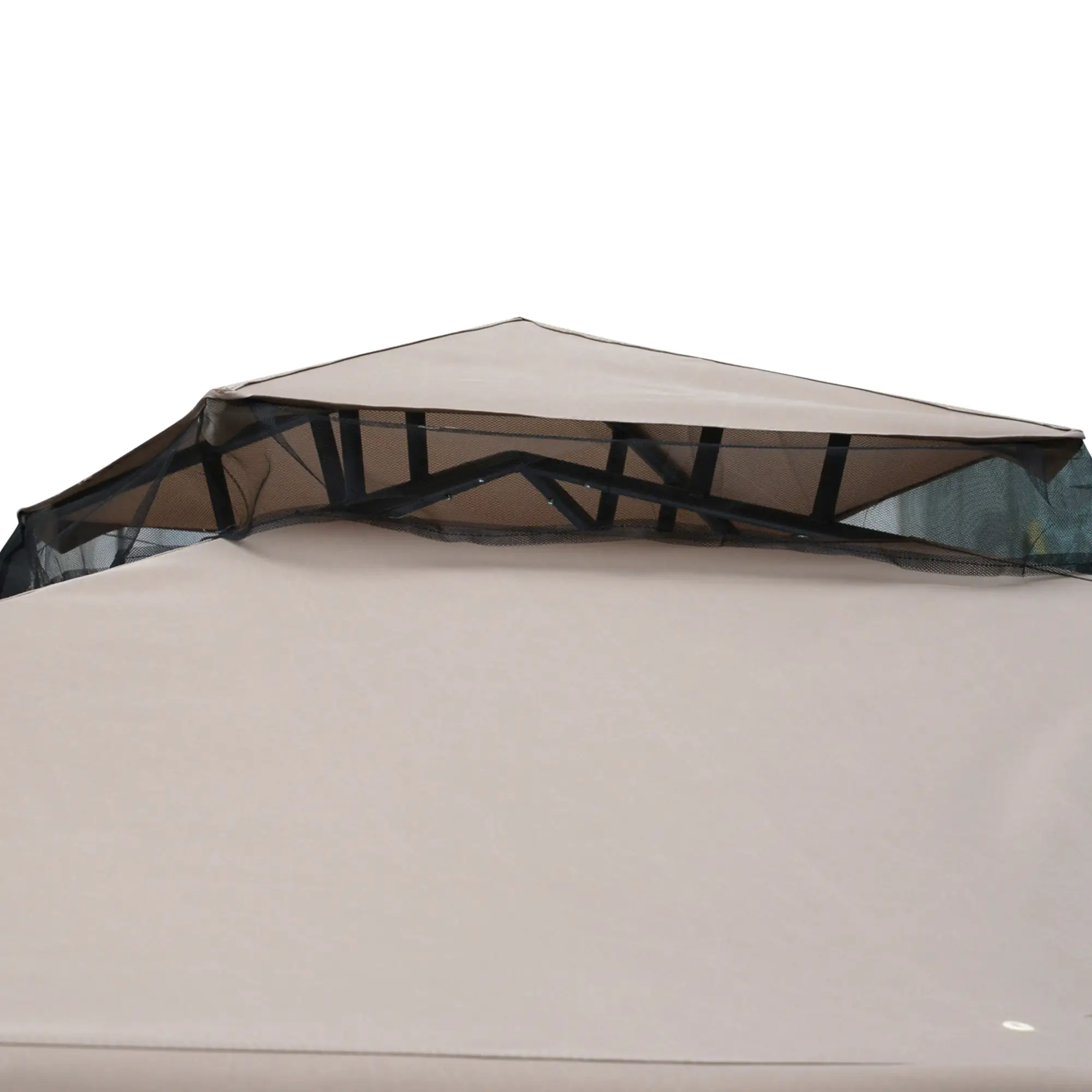 10' x 10' Outdoor Gazebo, Steel Frame, Canopy Shelter, Brown - Image 10