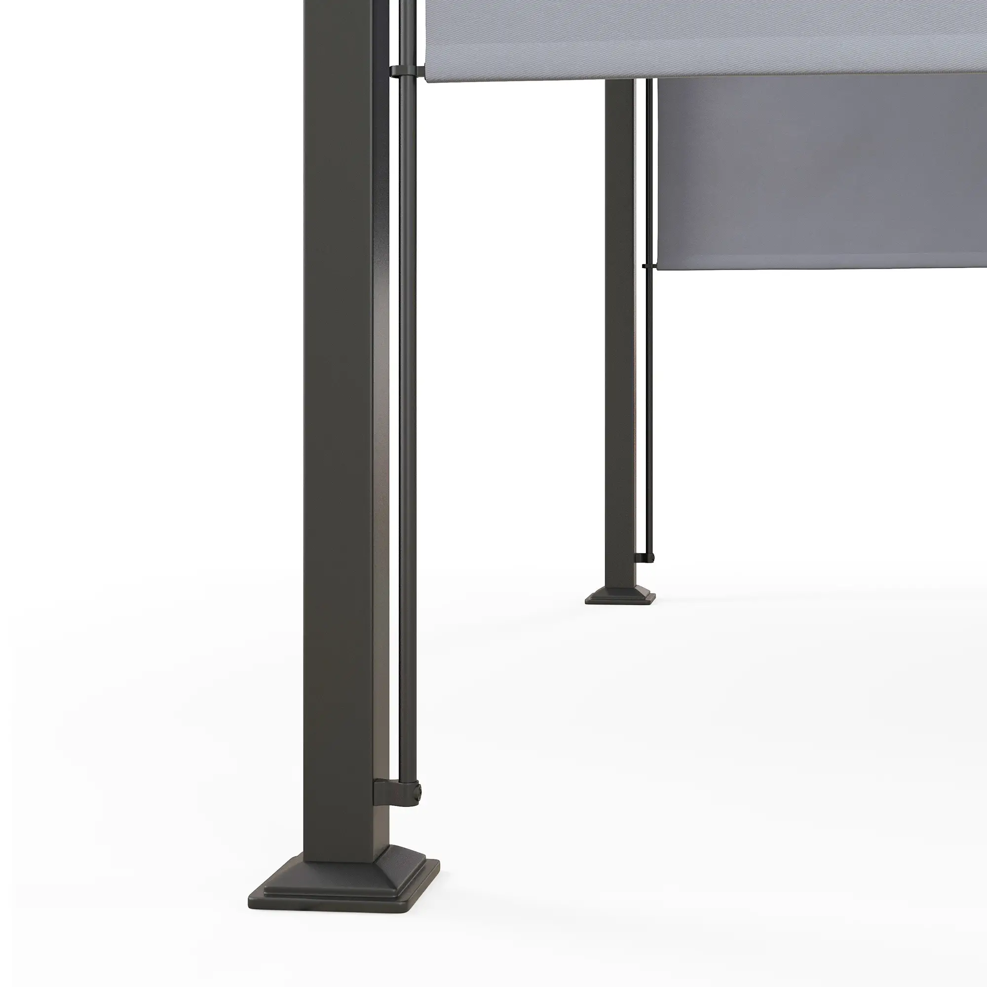 10' x 10' Outdoor Pergola, Steel Frame, Grey - Image 10