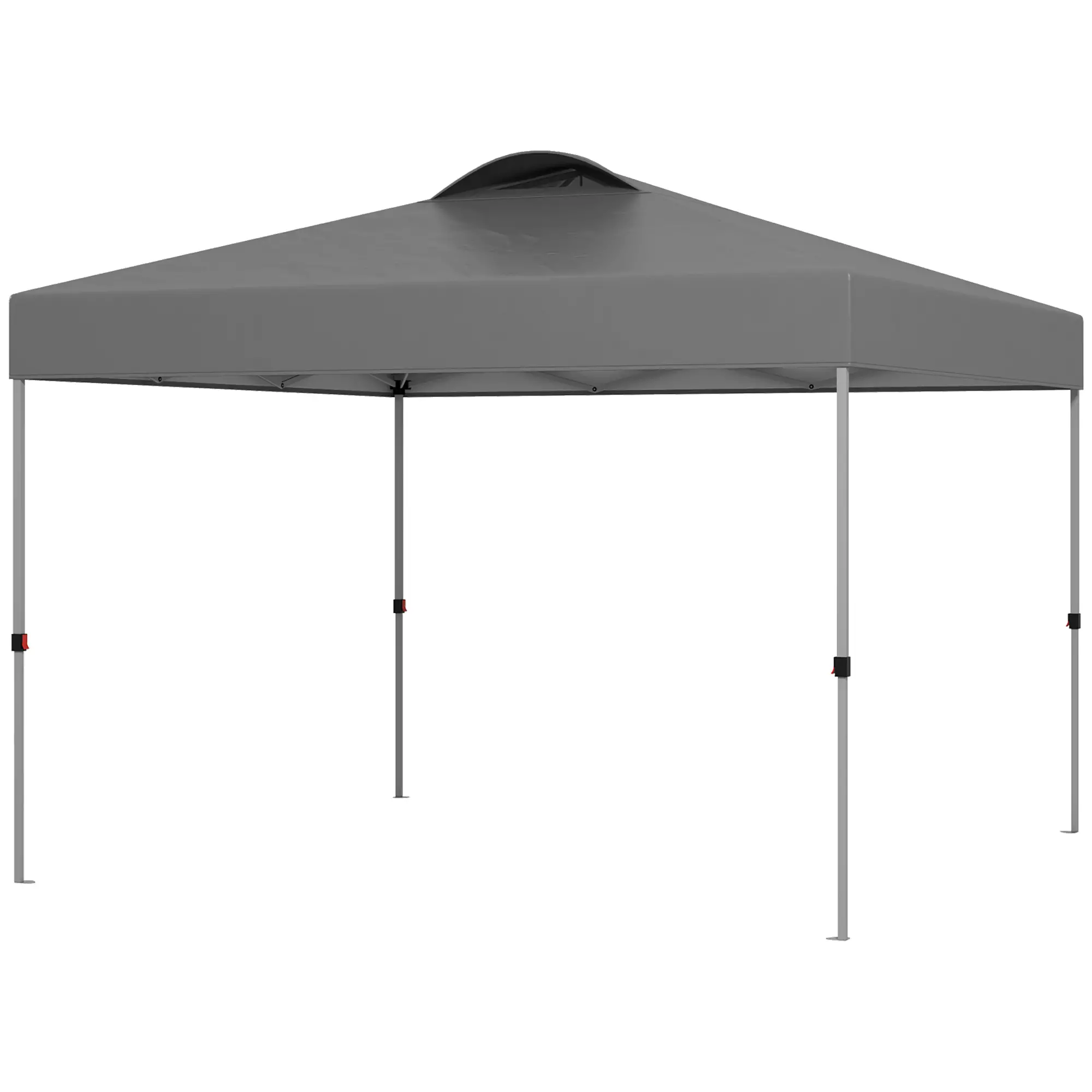 10' x 10' Pop Up Canopy Tent, Airy Top Vents, Wheeled Carry Bag, Dark Grey