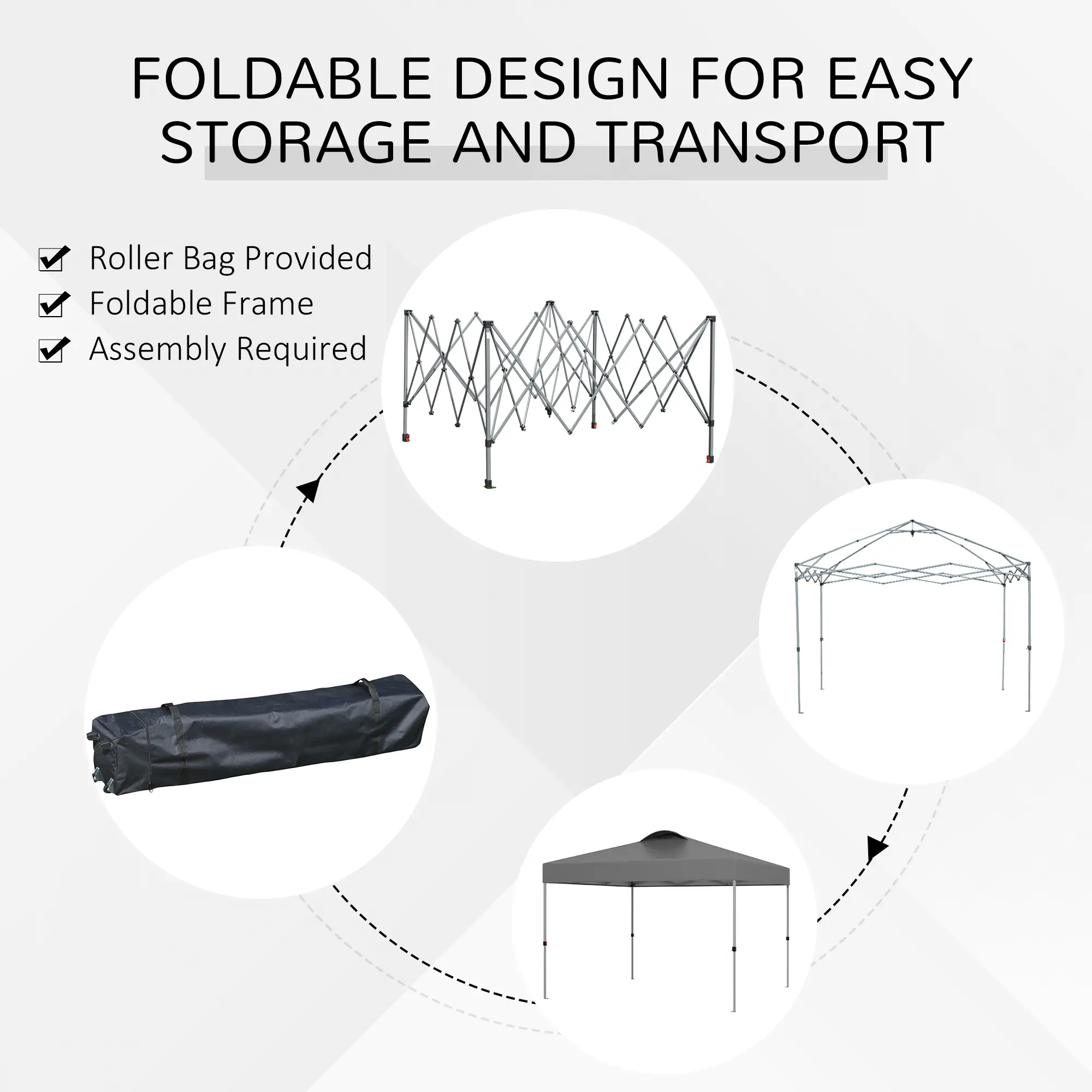 10' x 10' Pop Up Canopy Tent, Airy Top Vents, Wheeled Carry Bag, Dark Grey - Image 6