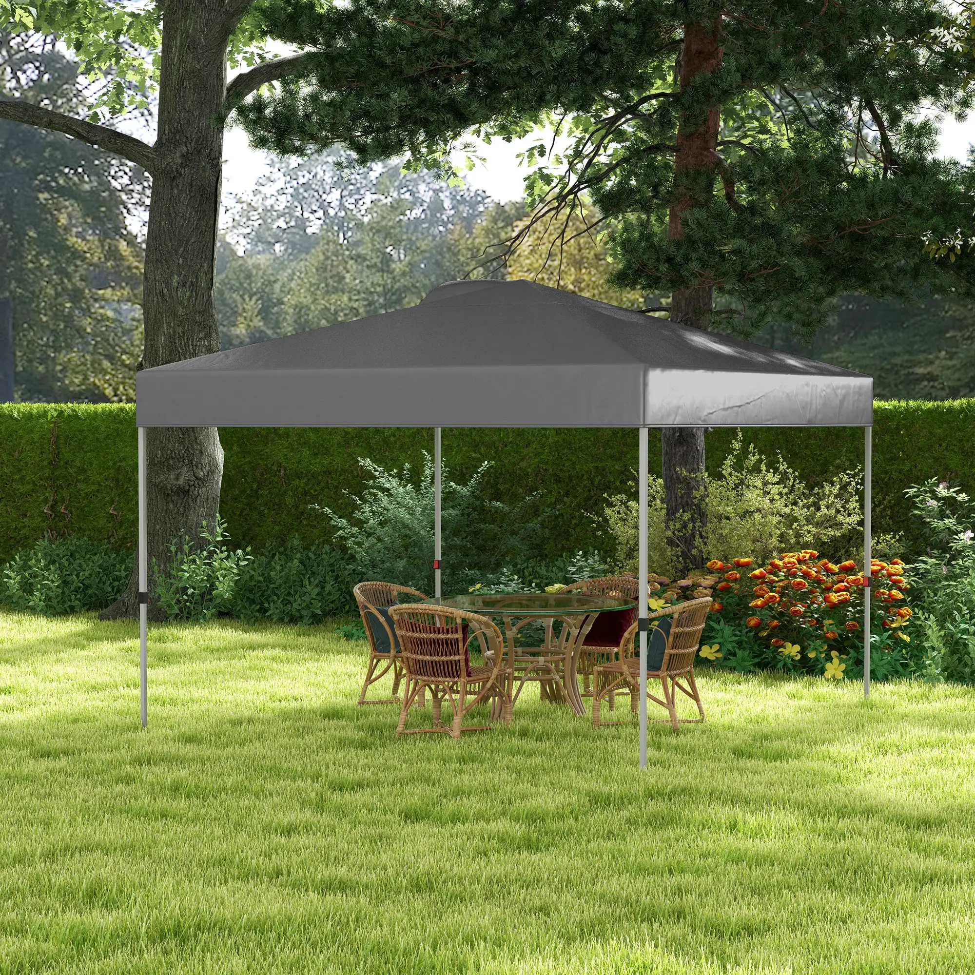 10' x 10' Pop Up Canopy Tent, Airy Top Vents, Wheeled Carry Bag, Dark Grey - Image 8