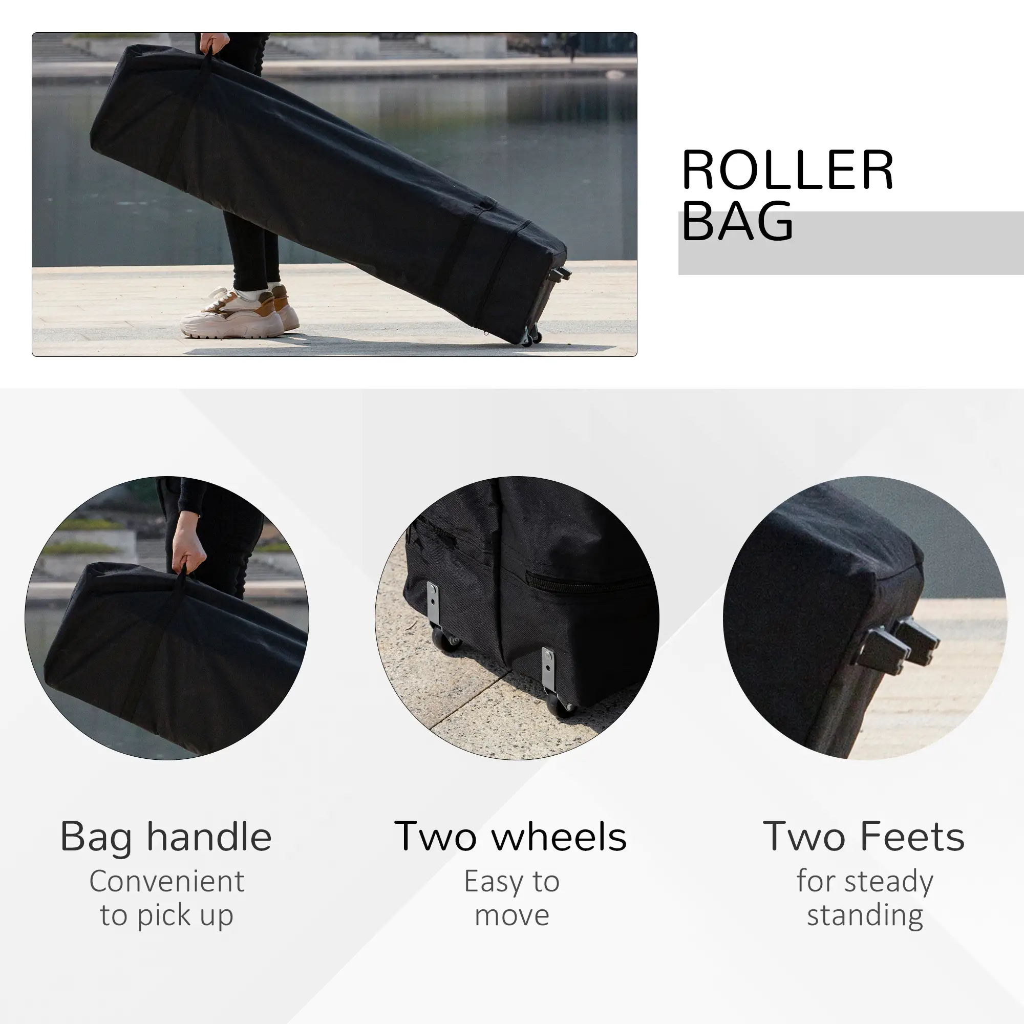 10' x 10' Pop Up Canopy Tent, Airy Top Vents, Wheeled Carry Bag, Dark Grey - Image 9