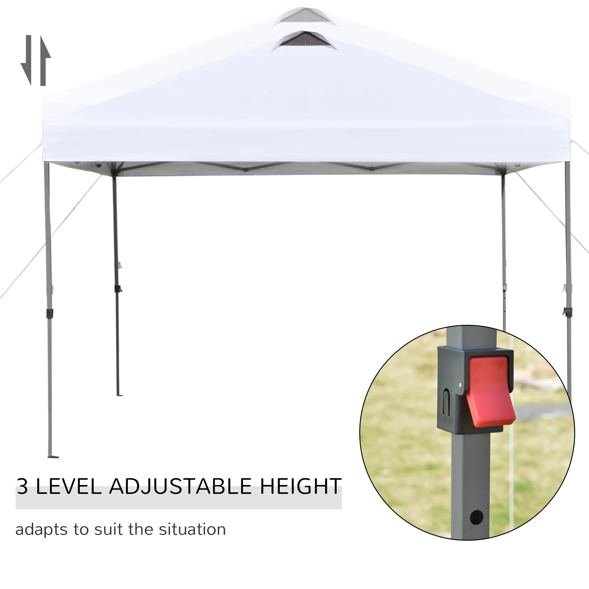 10' x 10' Pop Up Canopy Tent, Airy Top Vents, Wheeled Carry Bag, White - Image 5