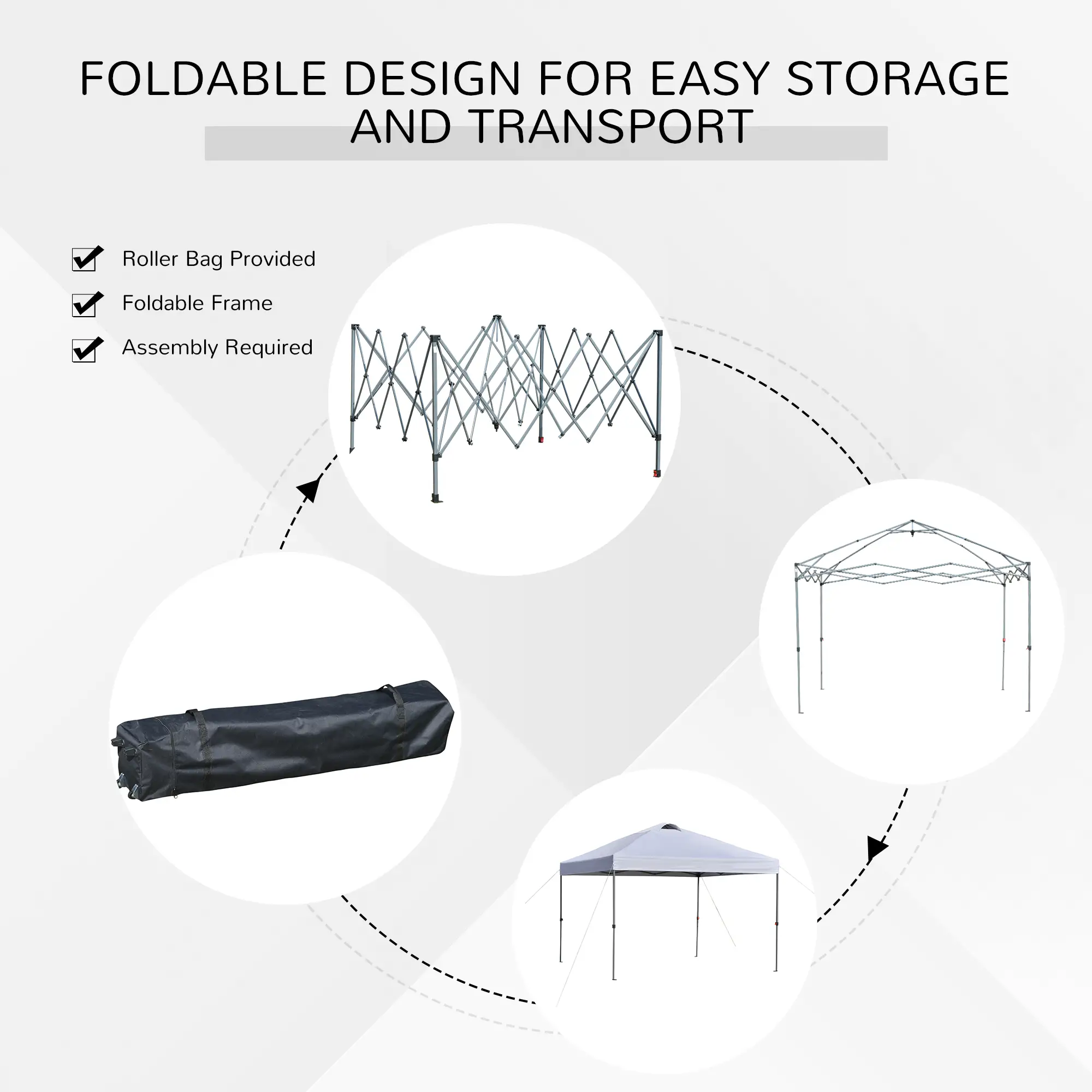 10' x 10' Pop Up Canopy Tent, Airy Top Vents, Wheeled Carry Bag, White - Image 6