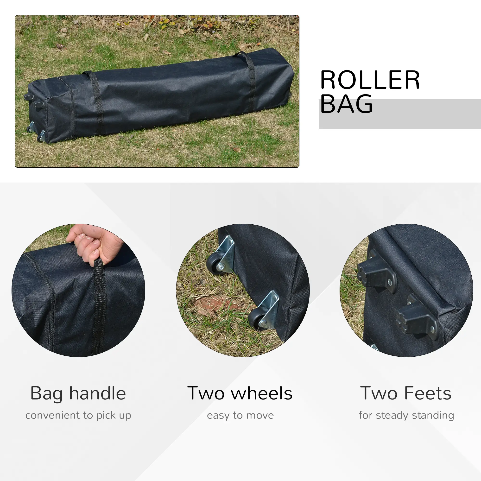 10' x 10' Pop Up Canopy Tent, Airy Top Vents, Wheeled Carry Bag, White - Image 9