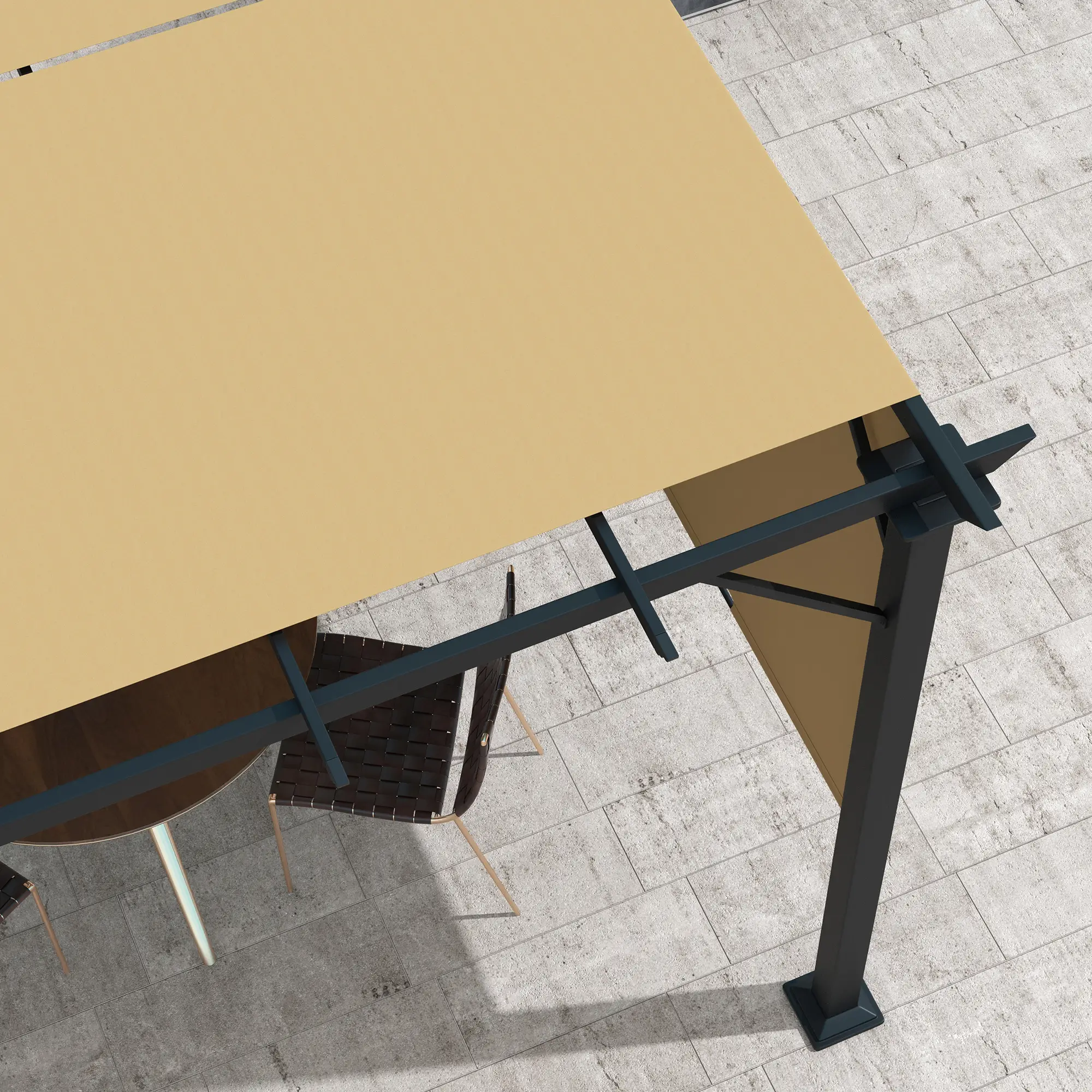 10' x 10' Retractable Pergola Canopy, Brown - Image 9