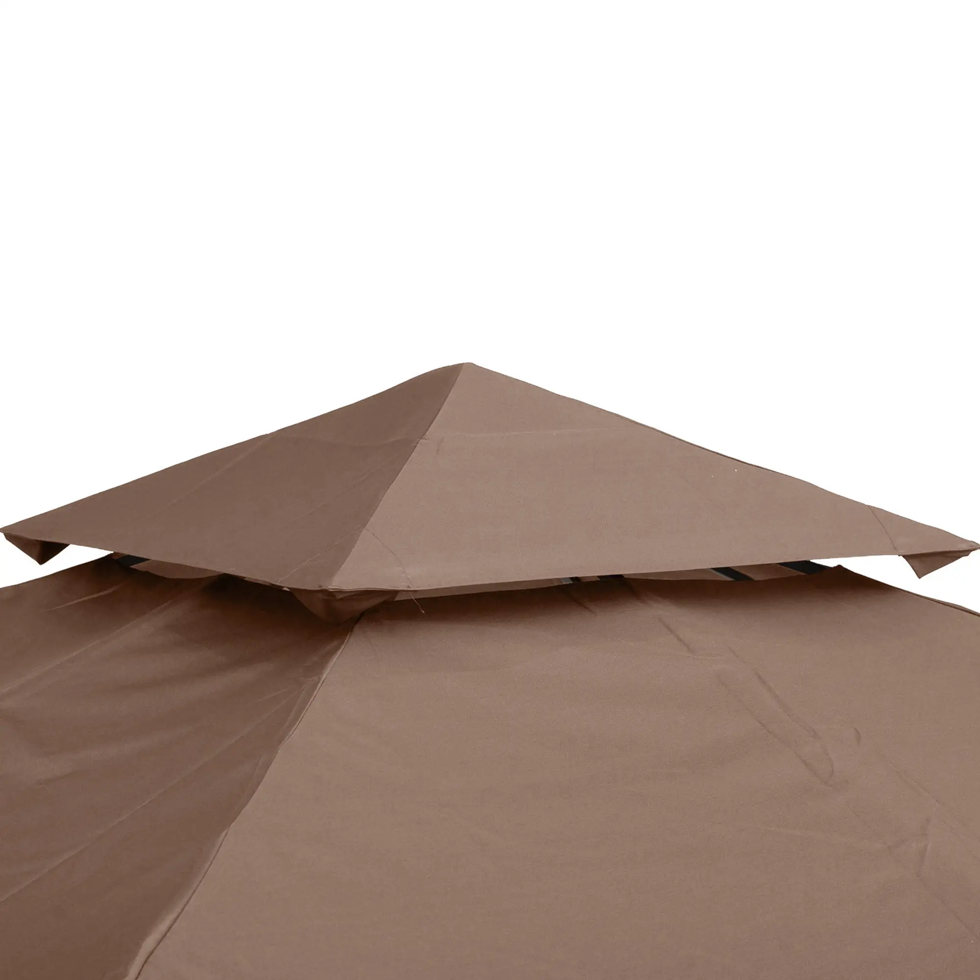 10' x 10' Square 2-Tier Gazebo Canopy Cover, Outdoor Garden Sun Shade, Coffee - Image 9